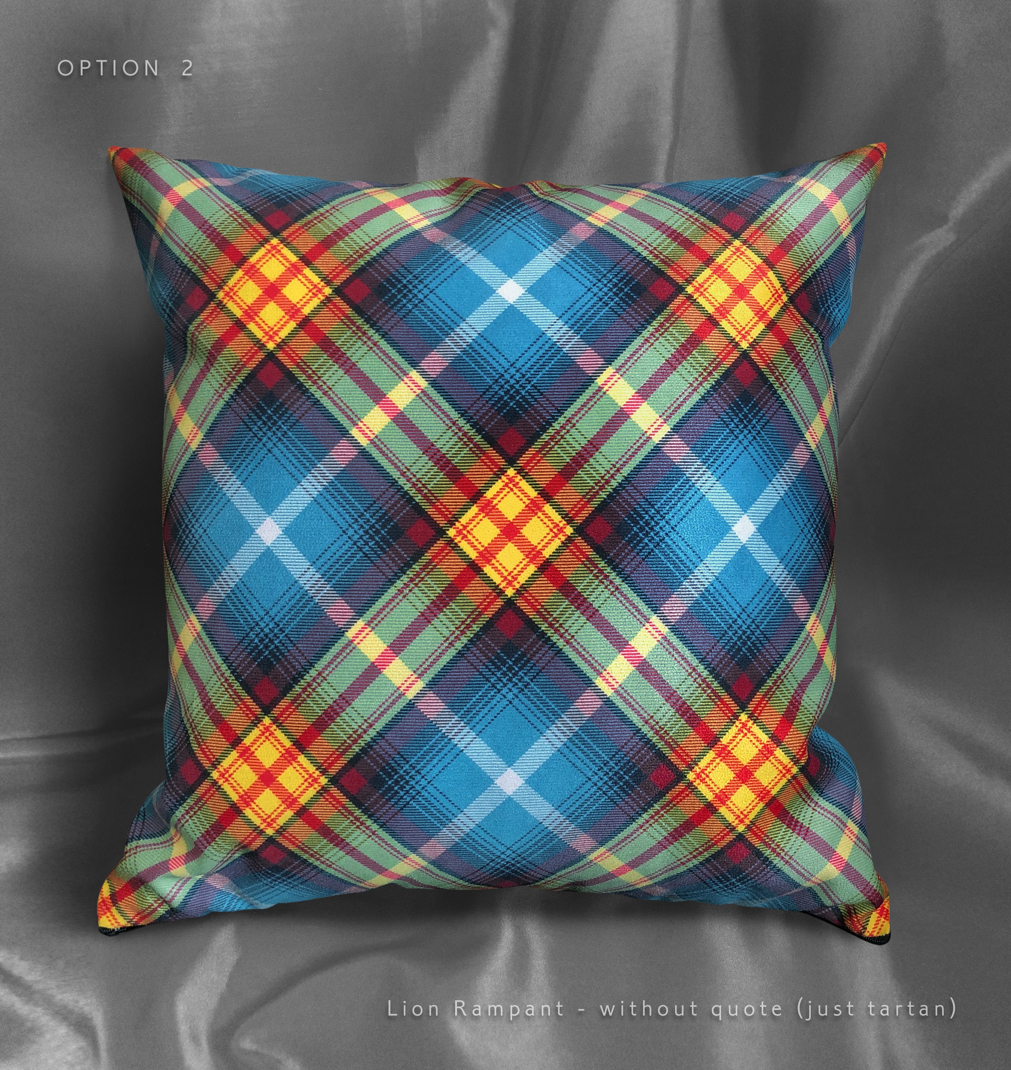 printed faux suede tartan pillow Arbroath Declaration