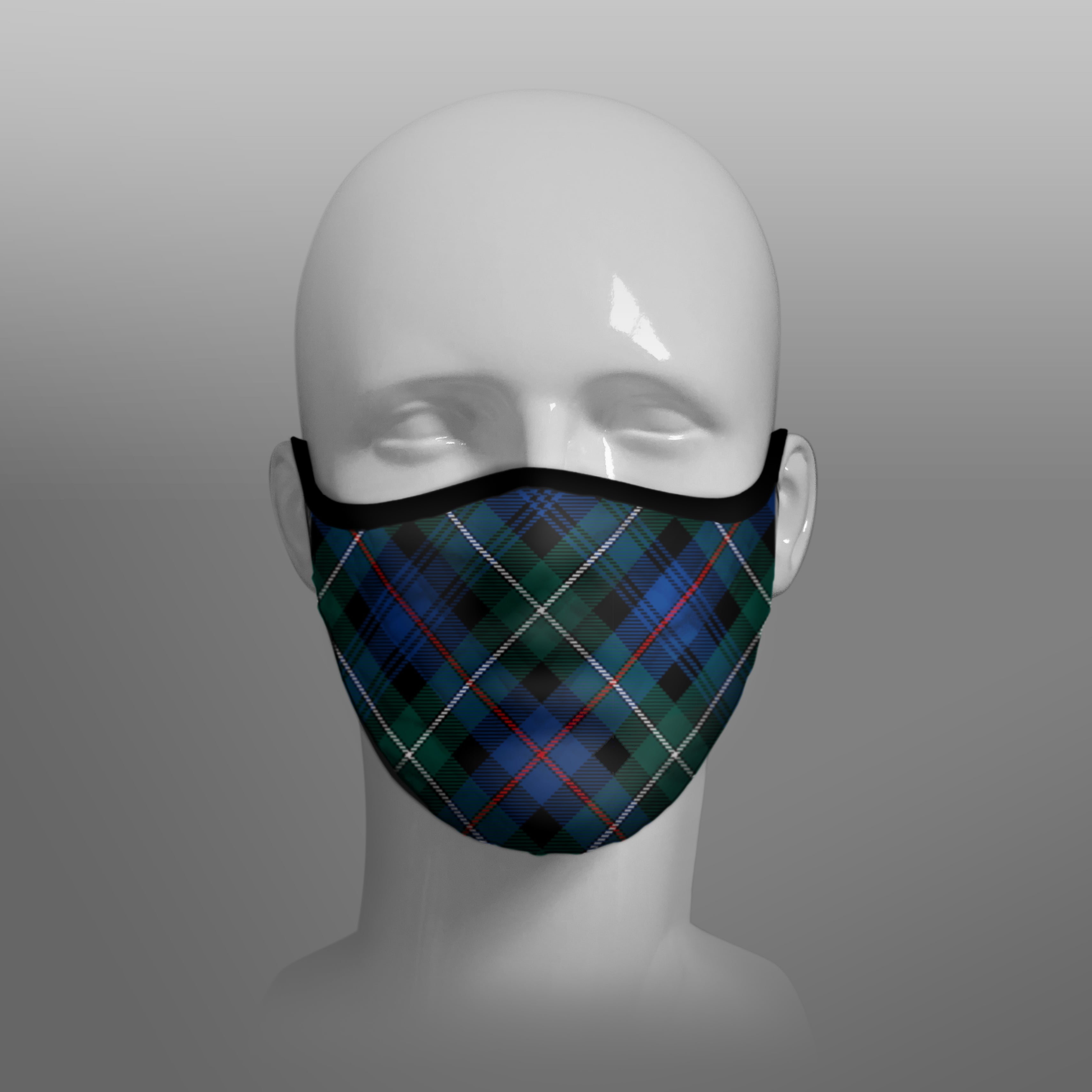 Mackenzie Tartan custom face mask by Steven Patrick Sim the Tartan Artisan - Stevie Tartan Guy - Arbroath