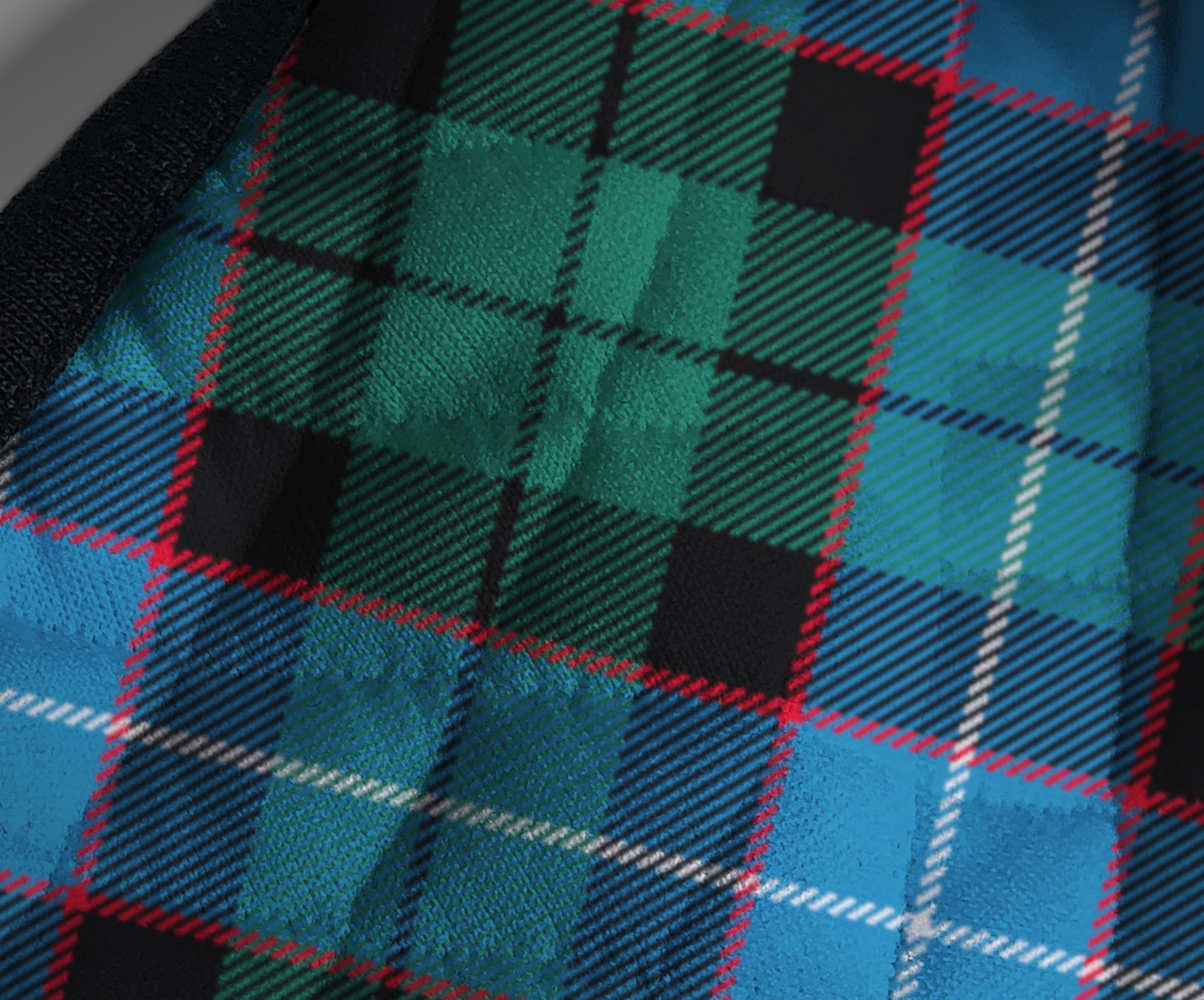Macleod tartan face-mask by Steven Patrick Sim