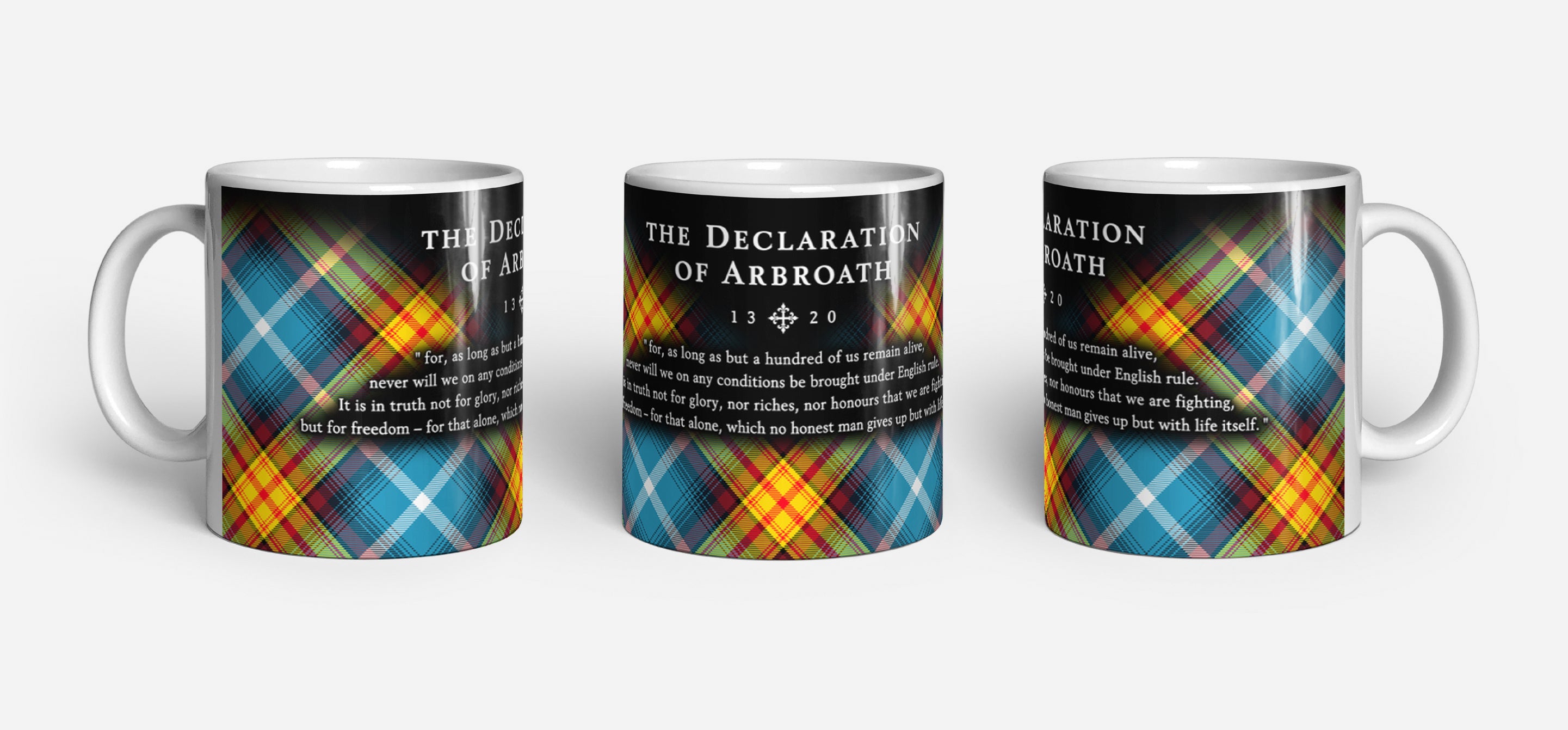 The Declaration of Scottish Independence Tartan Mug - LION RAMPANT