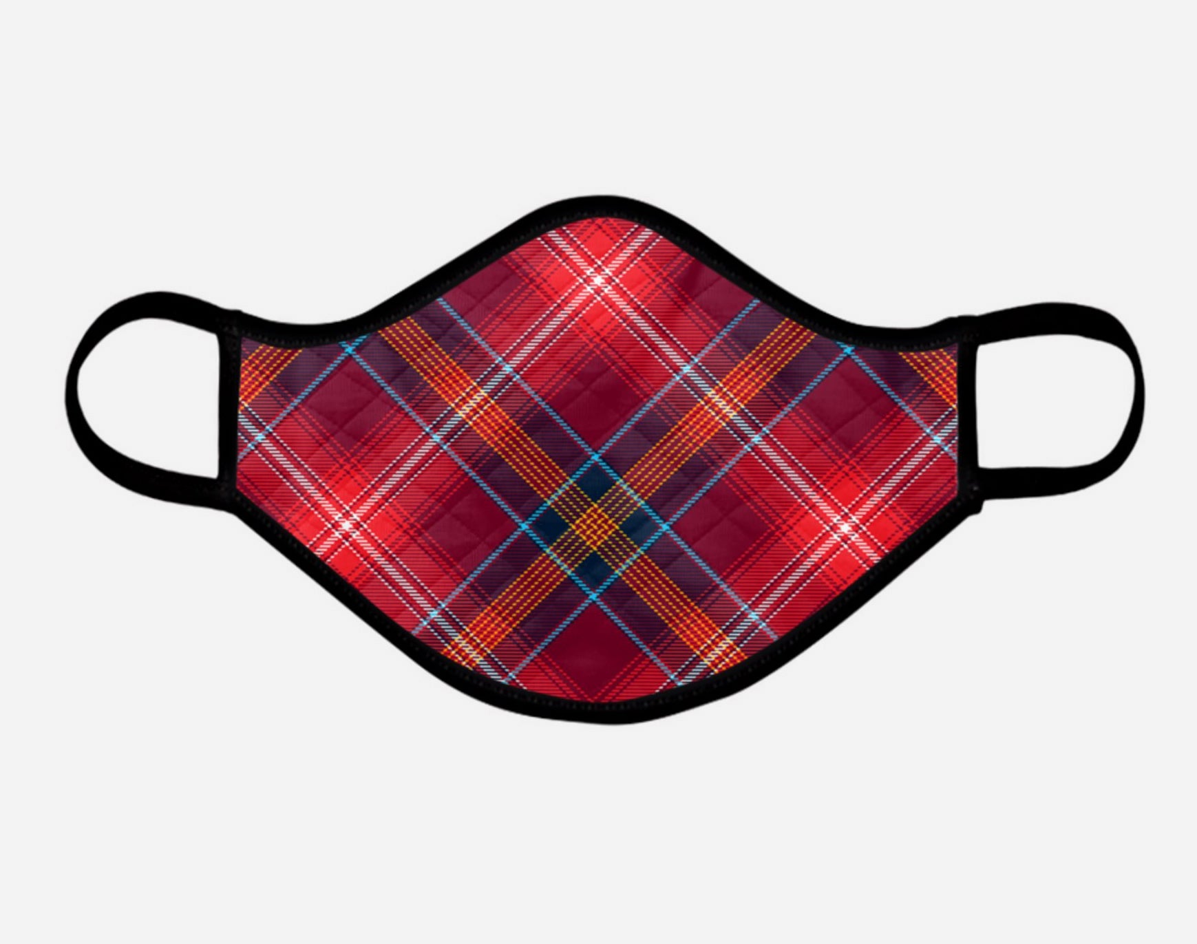 Red Liichtie Tartan Custom Facemask - Extra Large - by Steven Patrick Sim the Tartan Artisan