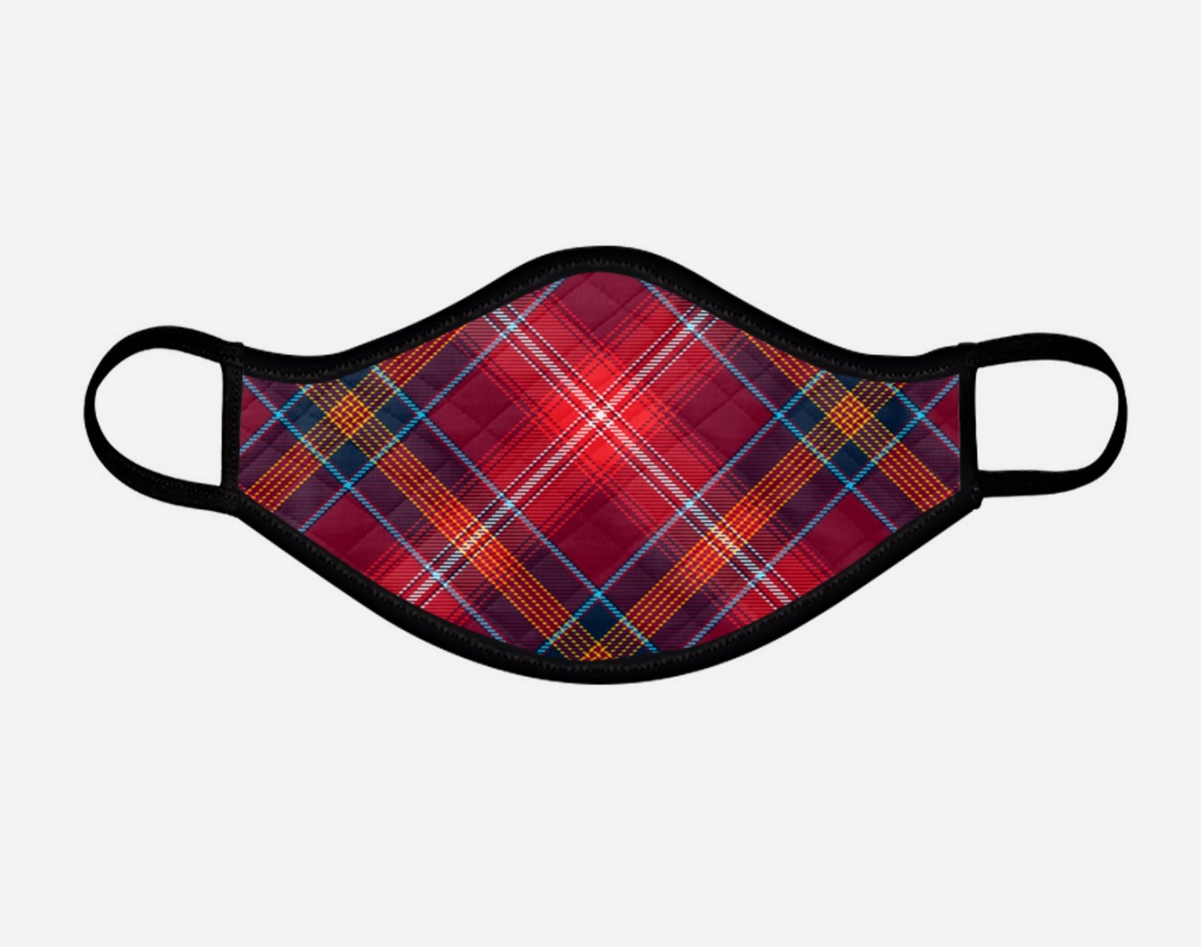 Red Liichtie Tartan Custom Facemask - Medium - by Steven Patrick Sim the Tartan Artisan