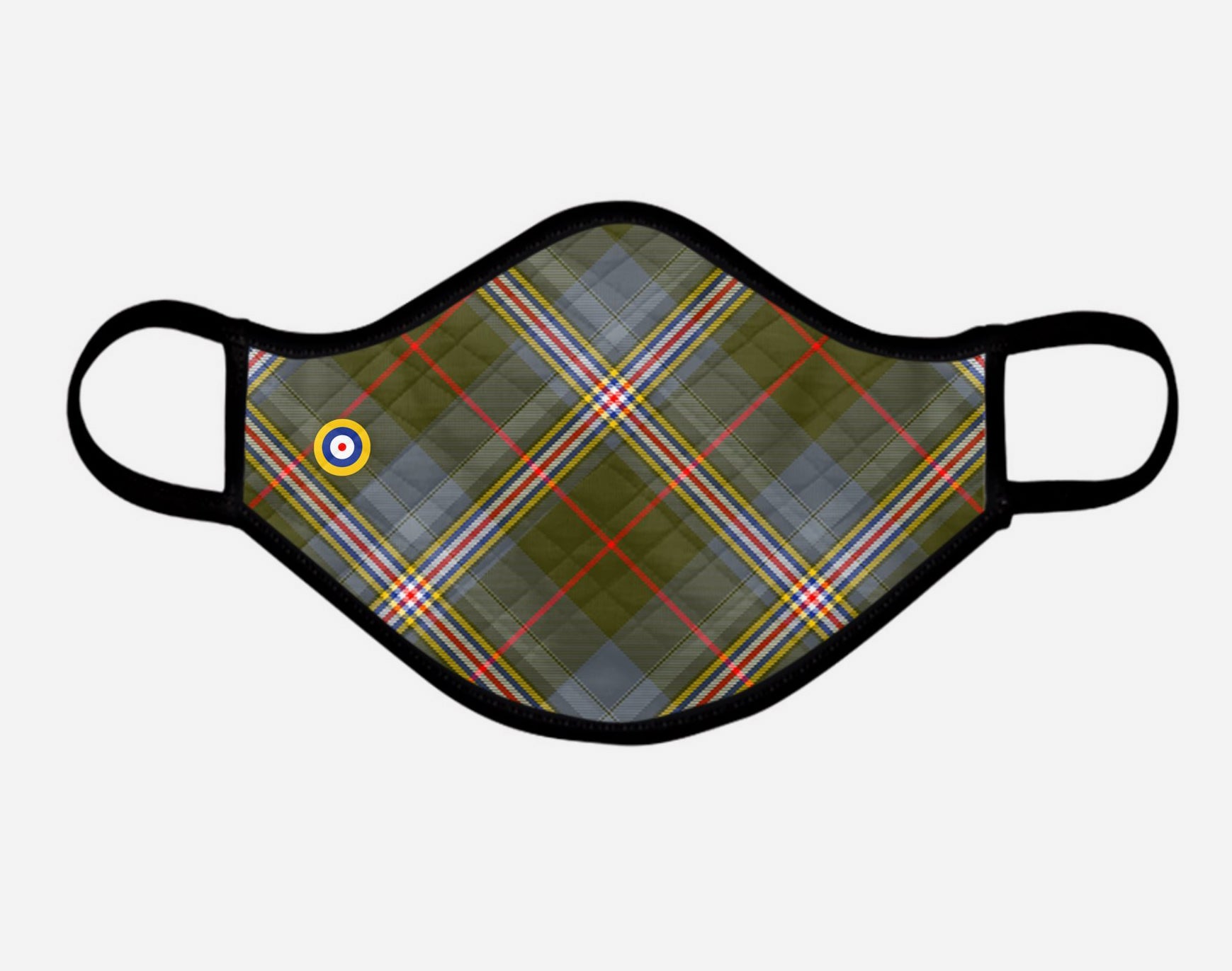 Red Lichtie Spitfire Tartan Custom Facemask - Extra Large - by Steven Patrick Sim, the Tartan Artisan Arbroath Scotland
