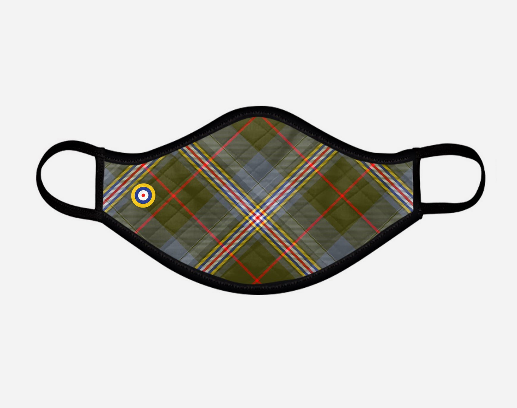 Red Lichtie Spitfire Tartan Custom Facemask - Medium - by Steven Patrick Sim, the Tartan Artisan Arbroath Scotland