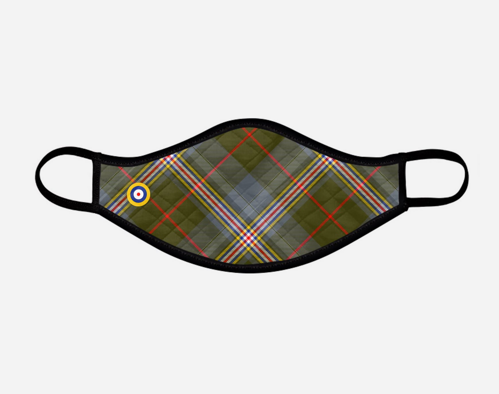 Red Lichtie Spitfire Tartan Custom Facemask - Small - by Steven Patrick Sim, the Tartan Artisan Arbroath Scotland