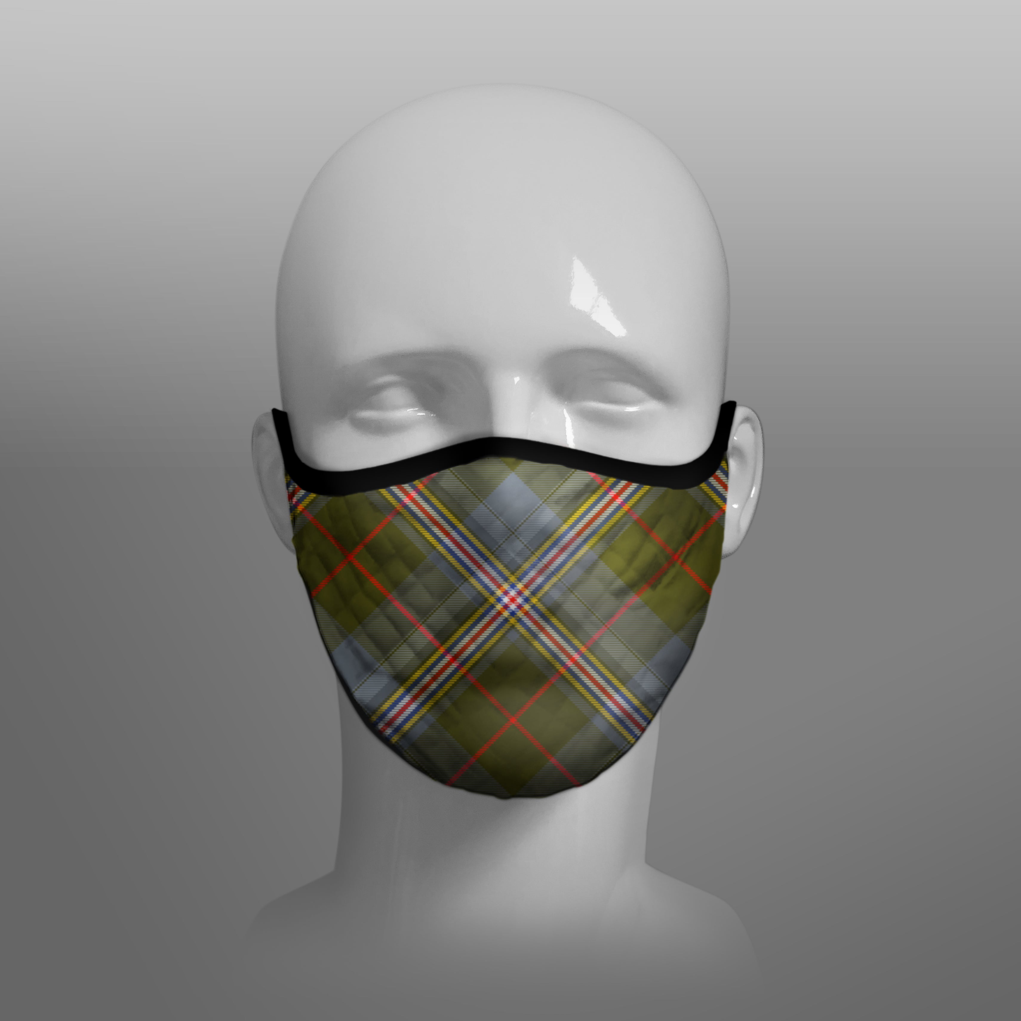 Red Lichtie Spitfire Tartan custom face mask by Steven Patrick Sim the Tartan Artisan Arbroath