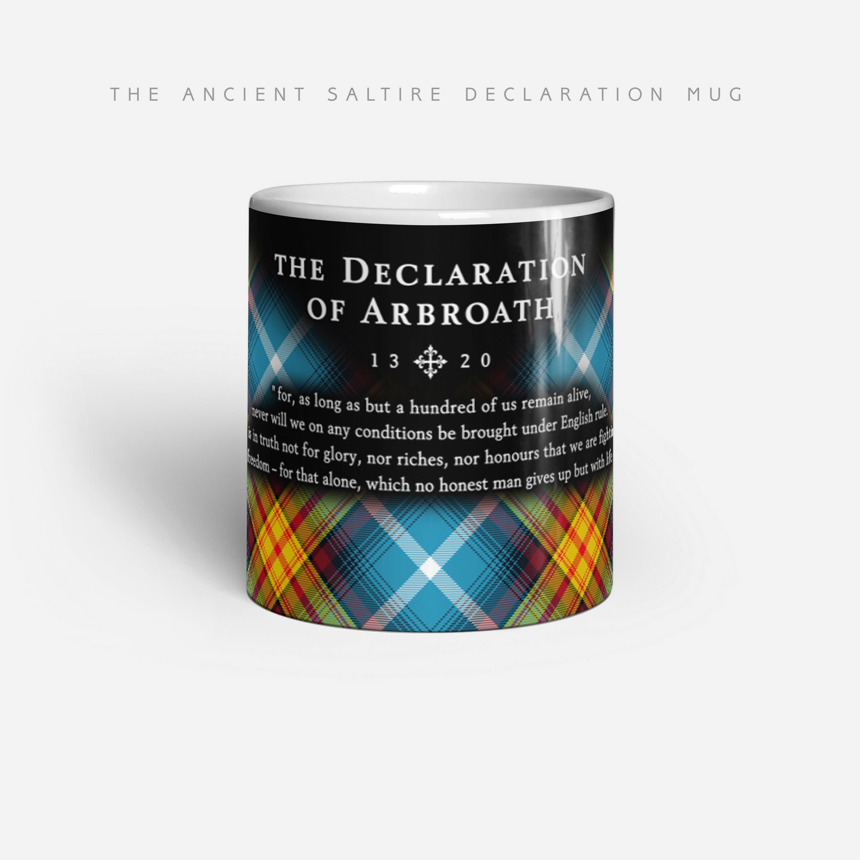 The Declaration of Scottish Independence Tartan Mug - ancient saltire