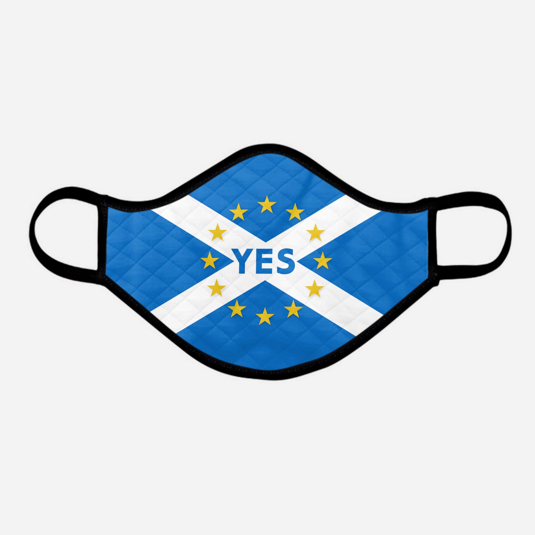 YES IT'S TIME - Alba Gu Brath - Pro EU - European Union - Nicola Sturgeon - Scottish Saltire face mask cloth covering - Nicola Sturgeon - by Steven Patrick Sim the Tartan Artisan - Stevie Tartan Guy - extra large