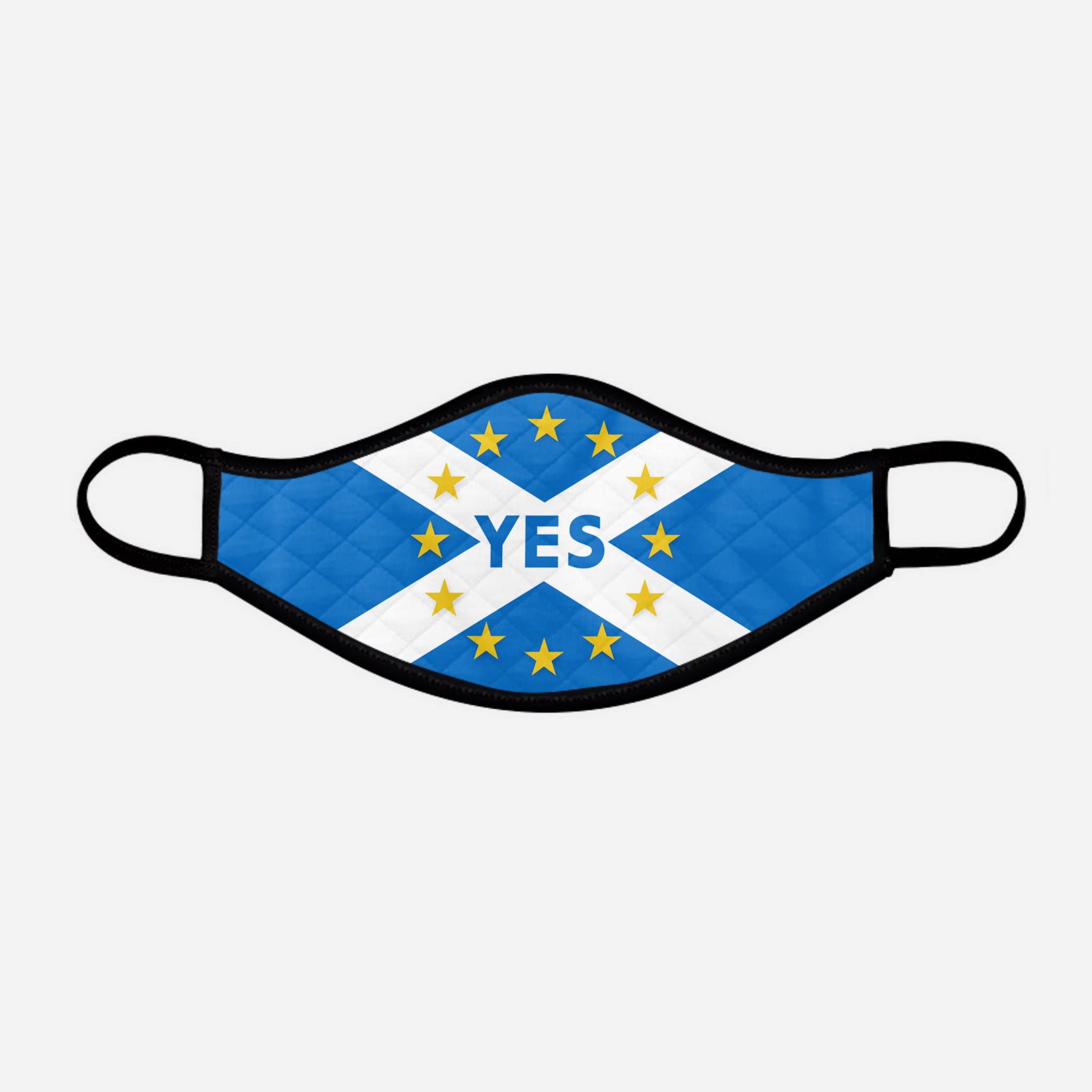 YES IT'S TIME - Alba Gu Brath - Pro EU - European Union - Nicola Sturgeon - Scottish Saltire face mask cloth covering - Nicola Sturgeon - by Steven Patrick Sim the Tartan Artisan - Stevie Tartan Guy - small