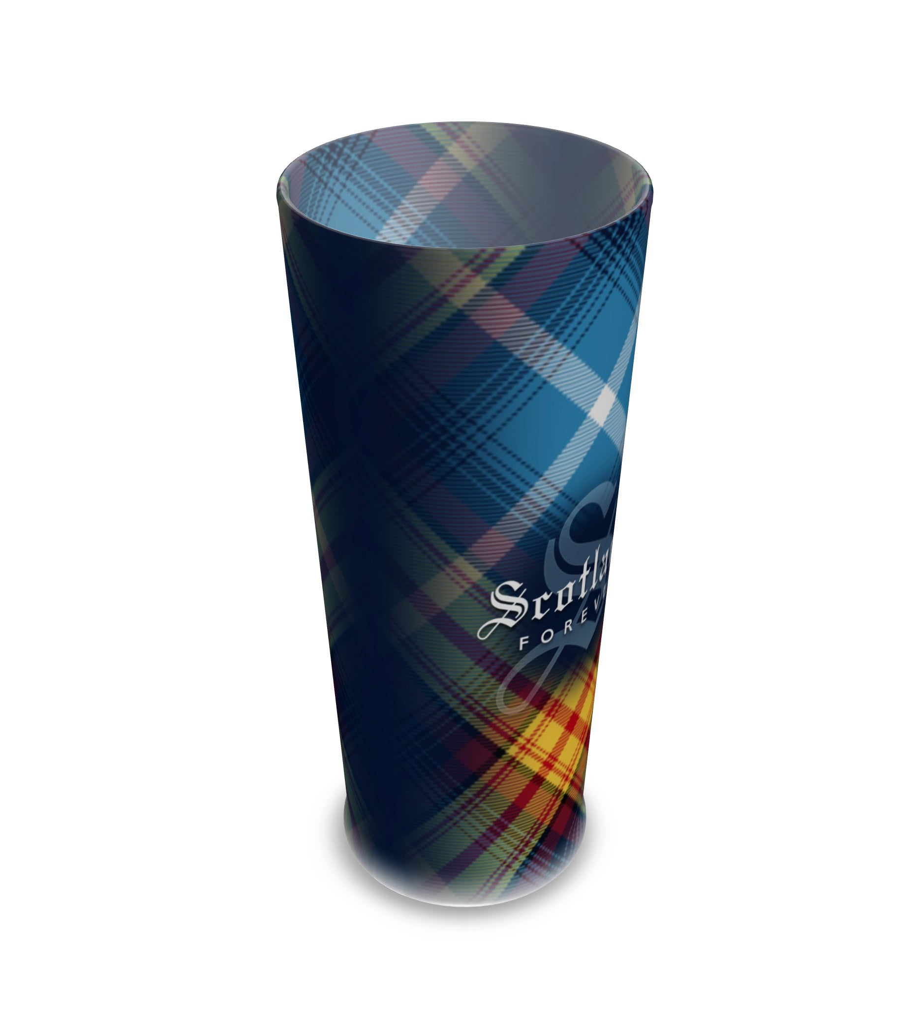 Scotland Forever - Declaration Tartan - Frosted Matte Beer Glass - semi-transparent, letting your beer show