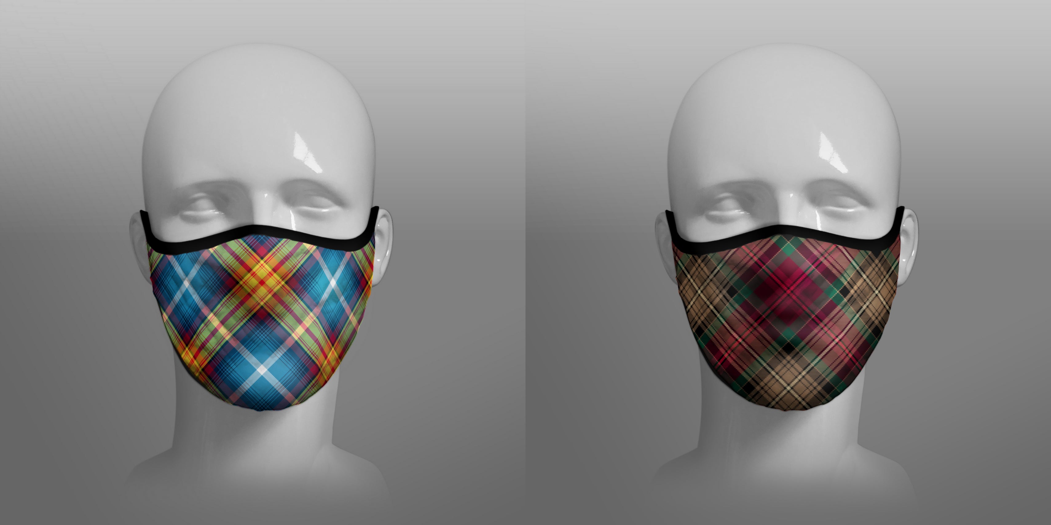 The Declaration of Scottish Independence Arbroath 6th April 1320 700th Anniversary 7th Centennial Contoured Tartan - Nicola Sturgeon - Scottish Saltire - Face Mask - exclusively produced by Steven Patrick Sim the Tartan Artisan - Scotland - mixed pack of 2