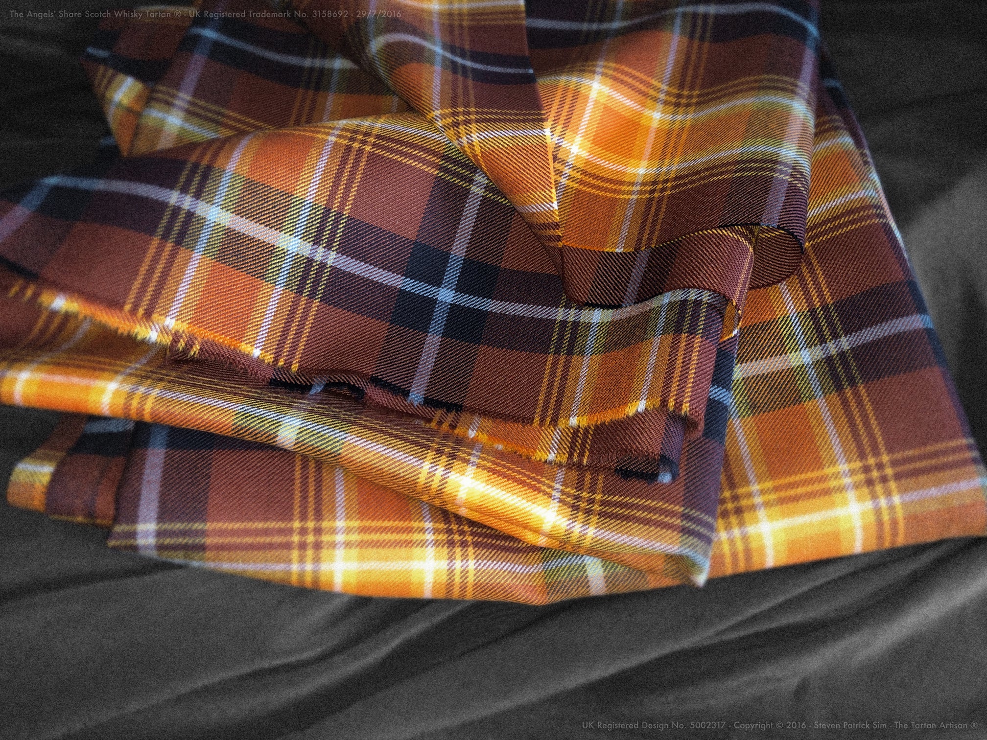 The Angel's Share Scotch Whisky Tartan Bolting Cloth for sale by the metre by Steven Patrick Sim