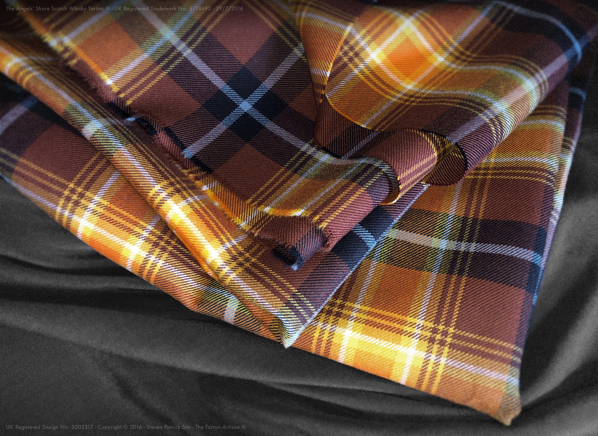 The Angel's Share Scotch Whisky Tartan Bolting Cloth for sale by the metre by the Tartan Artisan® Arbroath Angus Scotland