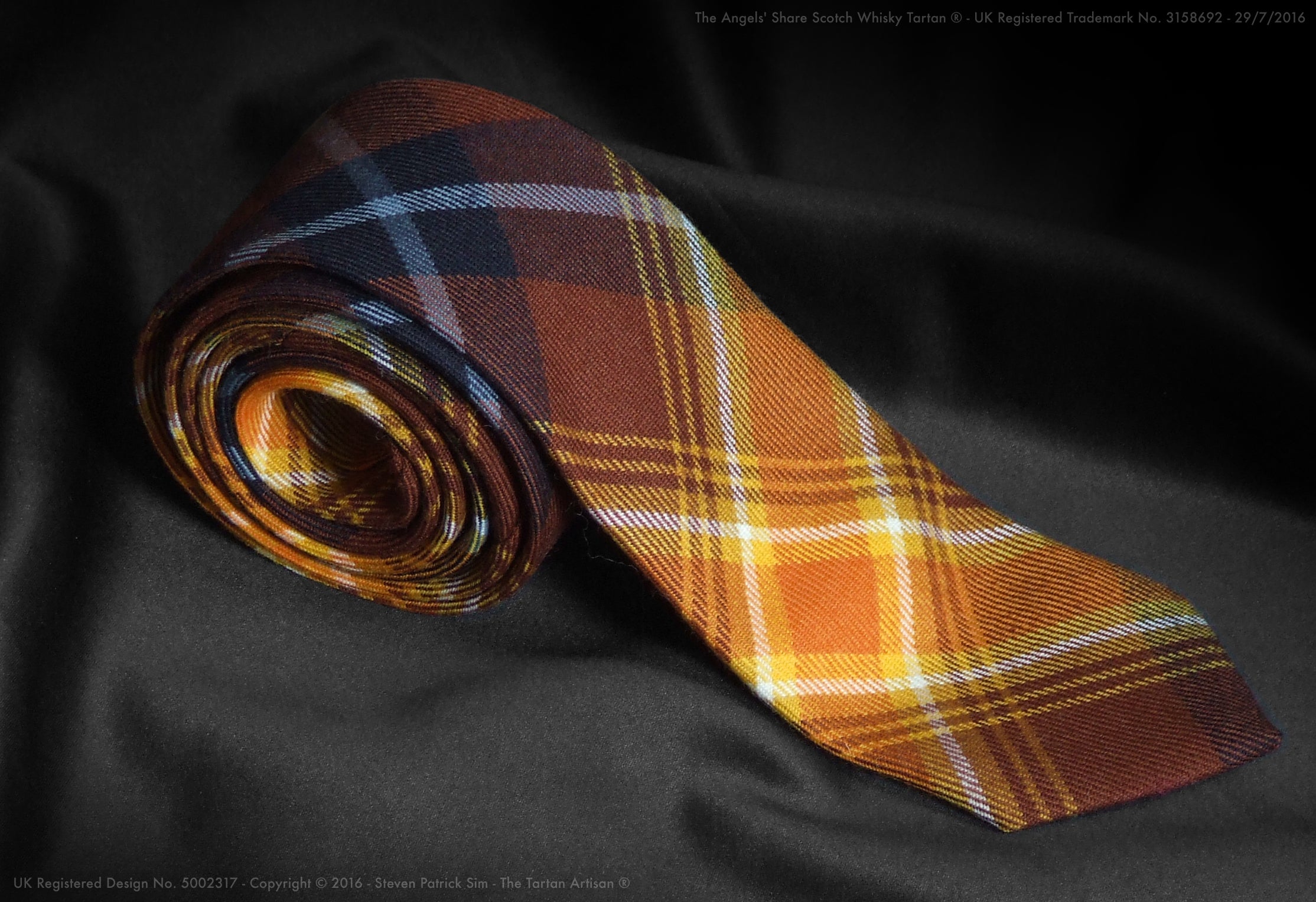 The Angels' Share Scotch Whisky Tartan® ~ Worsted Wool Tie - by Steven Patrick Sim the Tartan Artisan 13oz Worsted Wool Tartan