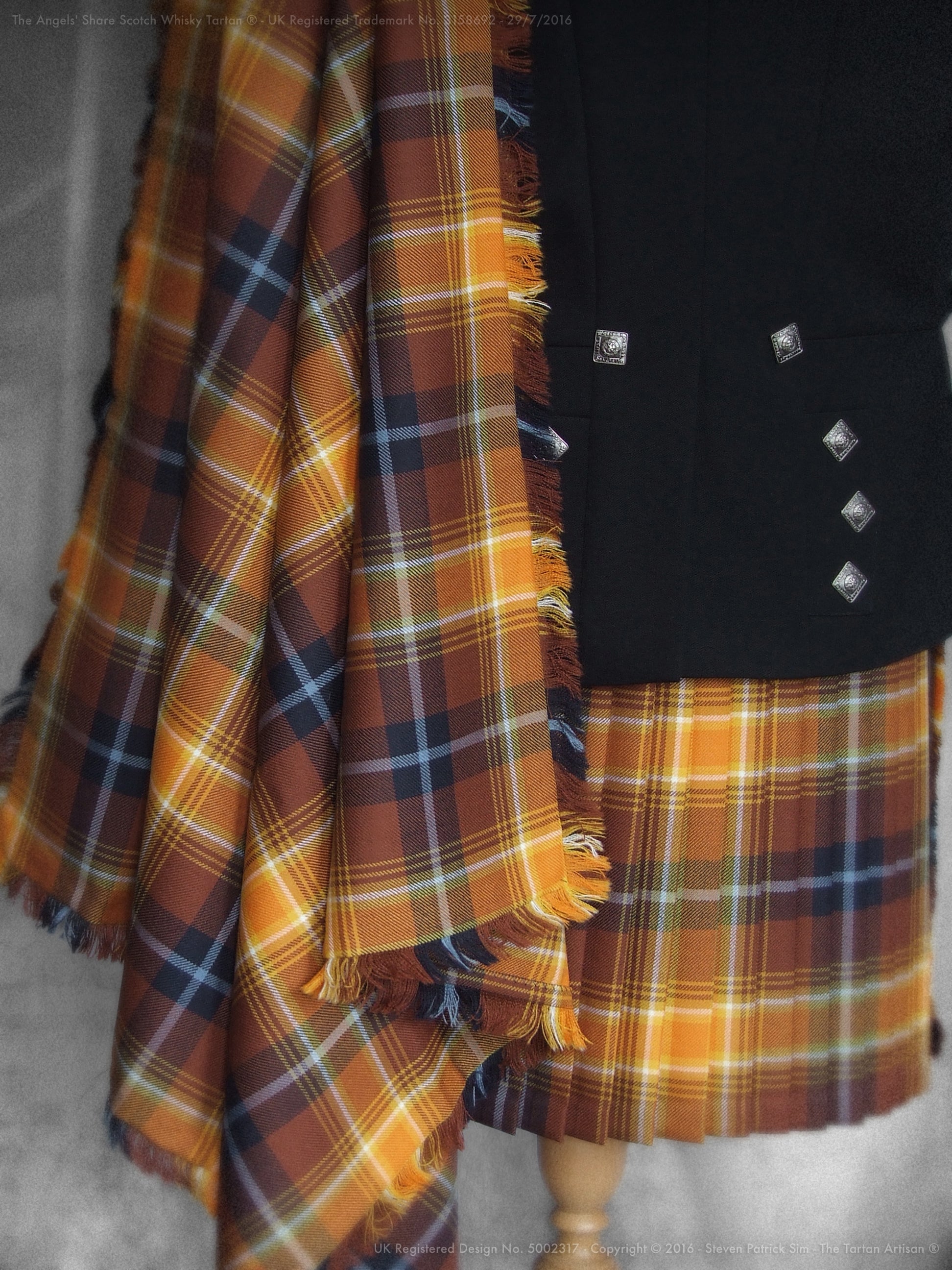 The Angels' Share Scotch Whisky Tartan® ~ Medium Weight Fringed Plaid