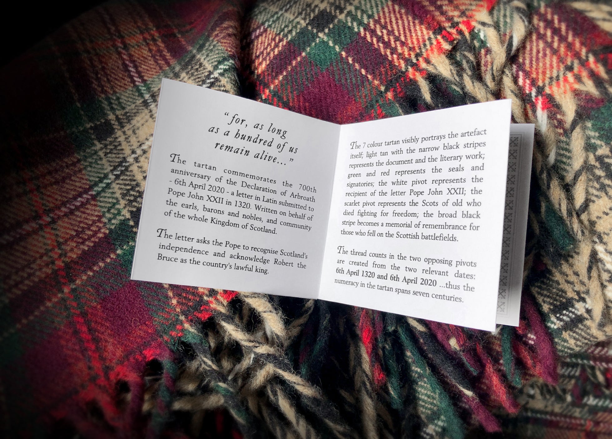 Declaration of Arbroath 7th Centennial Anniversary Merino Wool Scarf