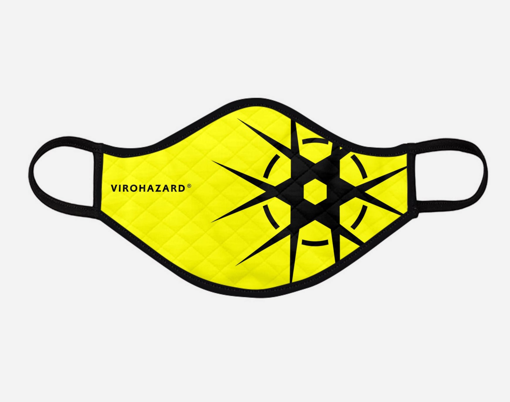 Virohazard tartan face mask facemask face-mask covid - 19 - pandemic Coronavirus - Nicola Sturgeon - Scottish cloth face covering filter - by Steven Patrick Sim the Tartan Artisan - Stevie Tartan Guy - yellow with logo - large - registered trade mark