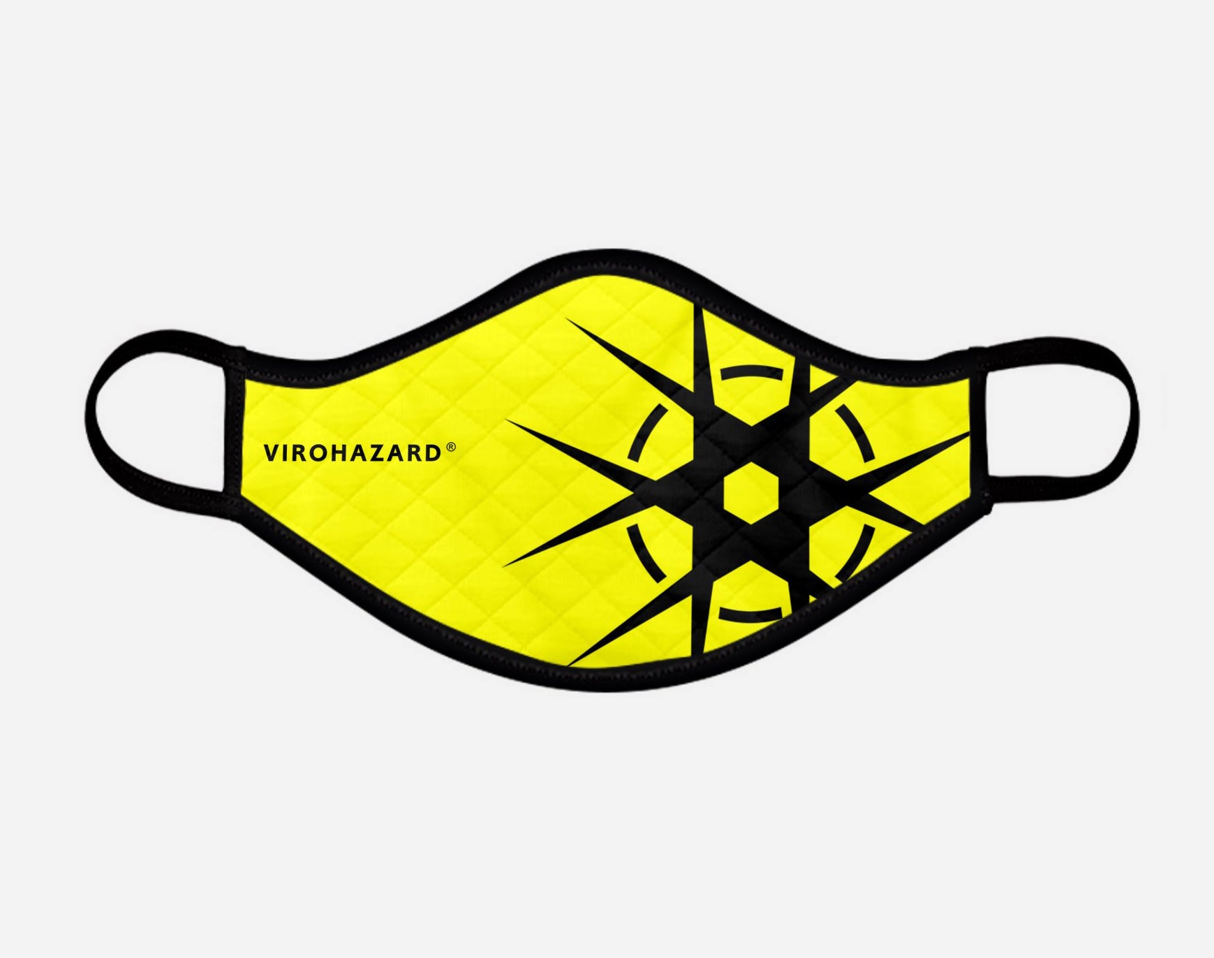 Virohazard tartan face mask facemask face-mask covid - 19 - pandemic Coronavirus - Nicola Sturgeon - Scottish cloth face covering filter - by Steven Patrick Sim the Tartan Artisan - Stevie Tartan Guy - yellow with logo - medium - registered trade mark