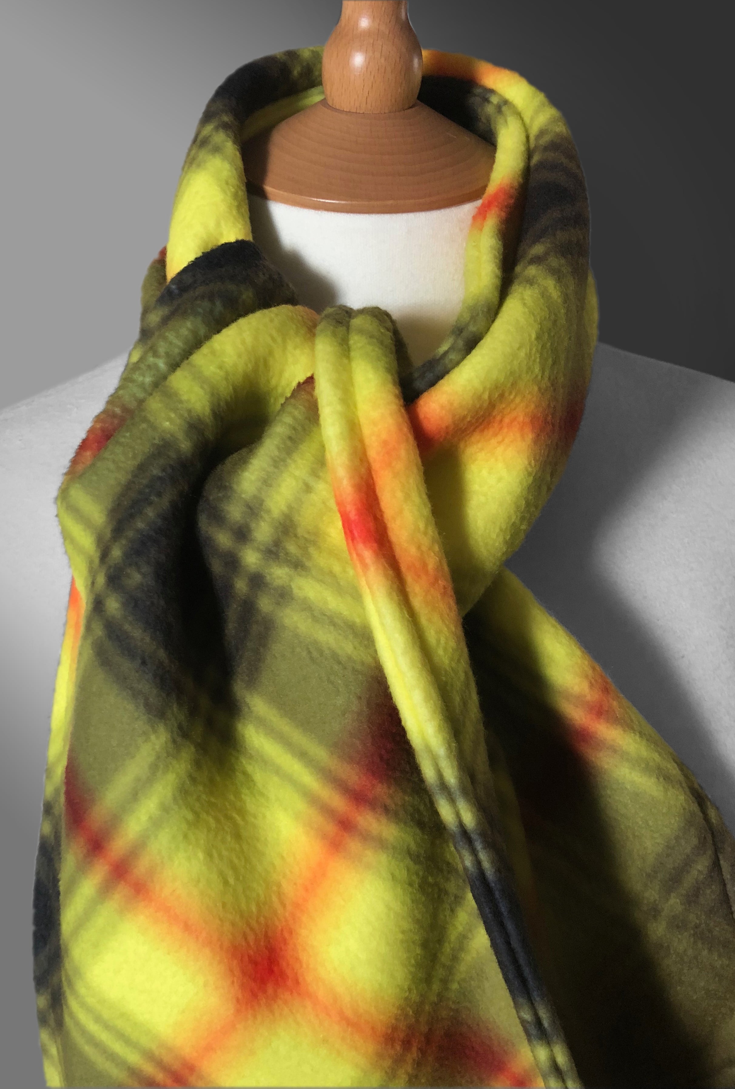 Tartan Fleece Be Aware Virohazard Scarf - by Steven Patrick Sim the Tartan Artisan