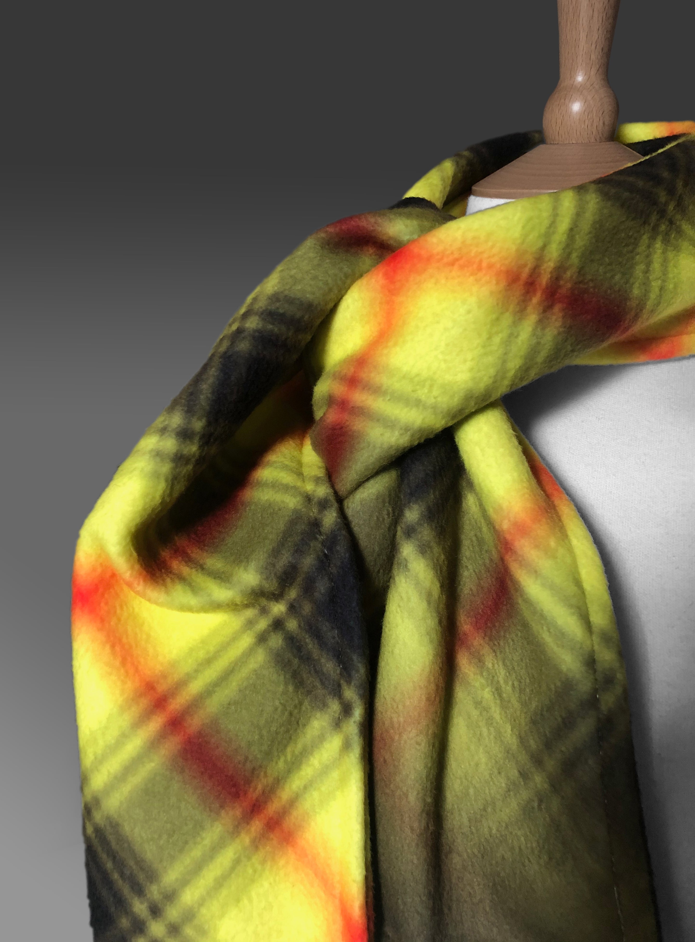 Coronavirus tartan polar fleece scarf - Virohazard - by Steven Patrick Sim the Tartan Artisan
