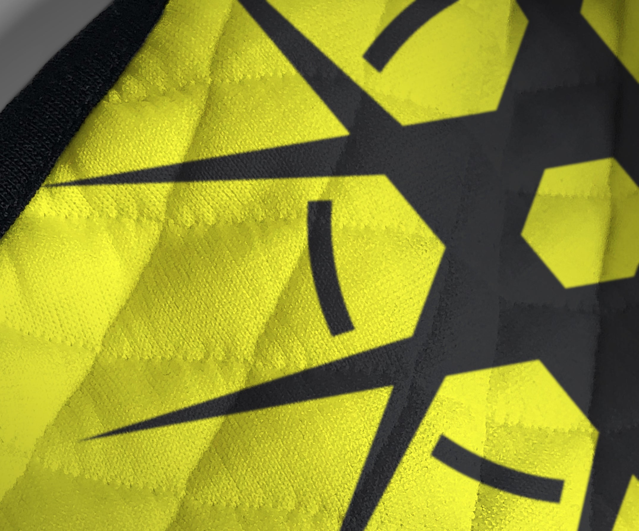 Virohazard tartan face mask facemask face-mask covid - 19 - pandemic Coronavirus - Nicola Sturgeon - Scottish cloth face covering filter - by Steven Patrick Sim the Tartan Artisan - Stevie Tartan Guy - yellow logo with black - detailed view 1 - registered trade mark