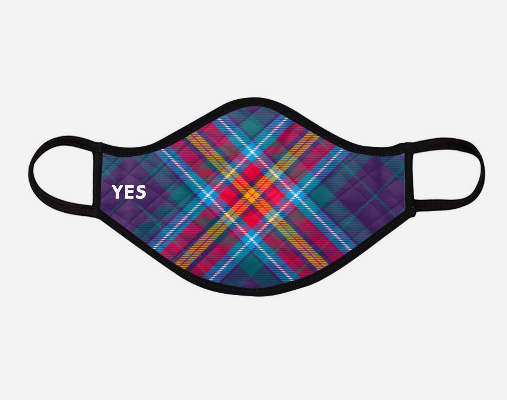 The YES IT'S TIME - Alba Gu Brath - Pro EU - European Union Scots Scottish Scotland - Nicola Sturgeon - Face Mask - face covering small - exclusively produced by Steven Patrick Sim the Tartan Artisan - Stevie Tartan Guy - featuring the Saltire - Large
