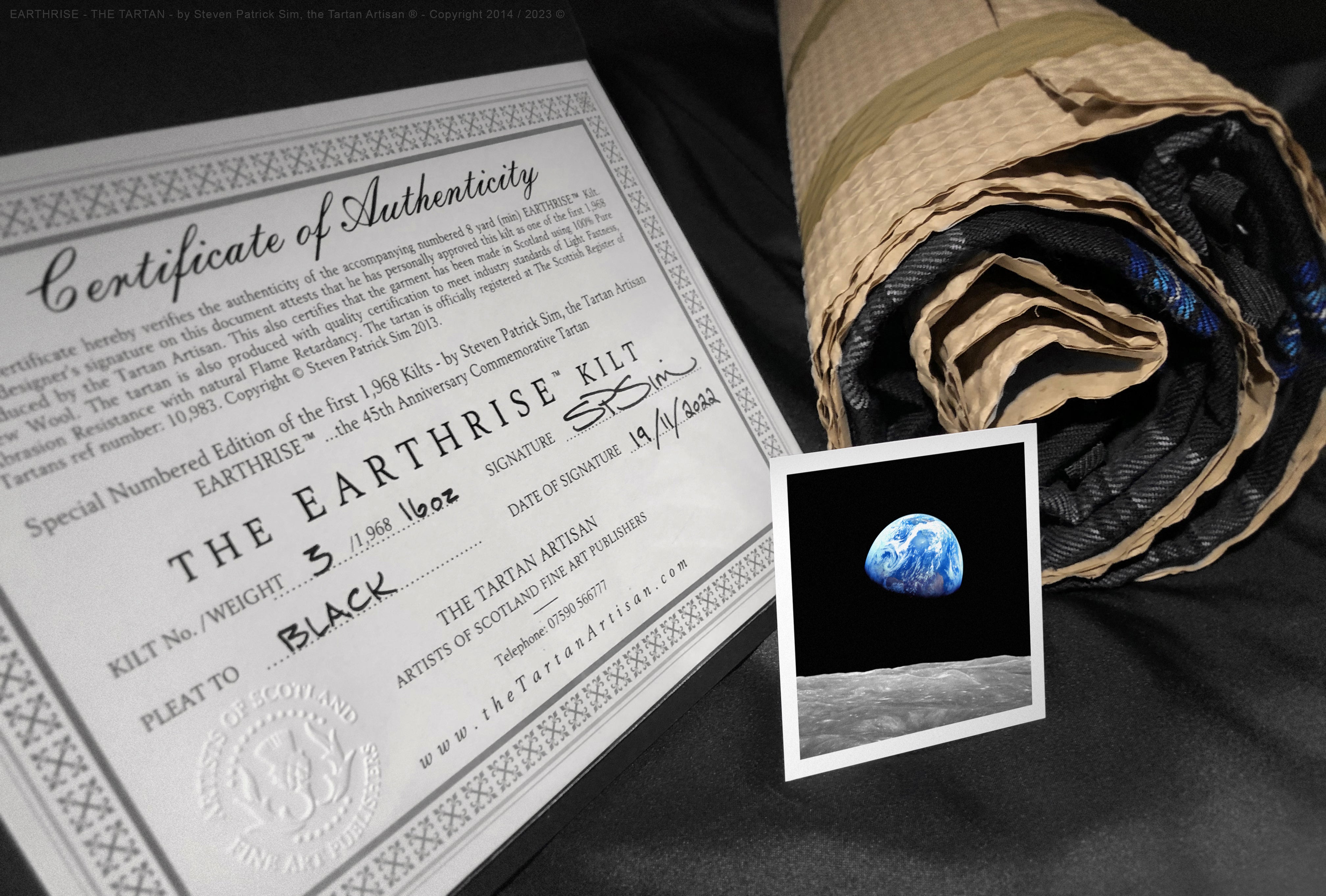 Earthrise Tartan 100 Numbered and certified kilts - by Steven Patrick Sim