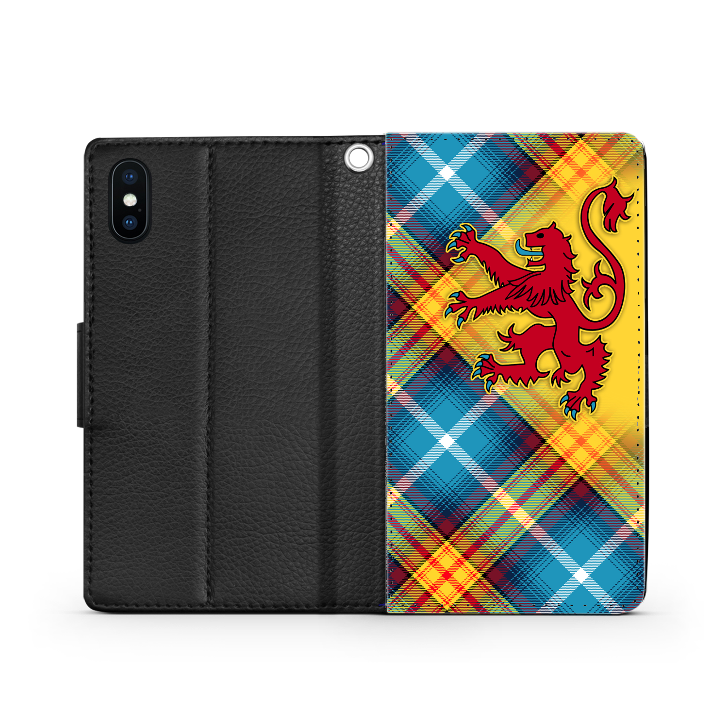 The DECLARATION Tartan ~ Faux Leather Wallet Phone Case with Lion Rampant