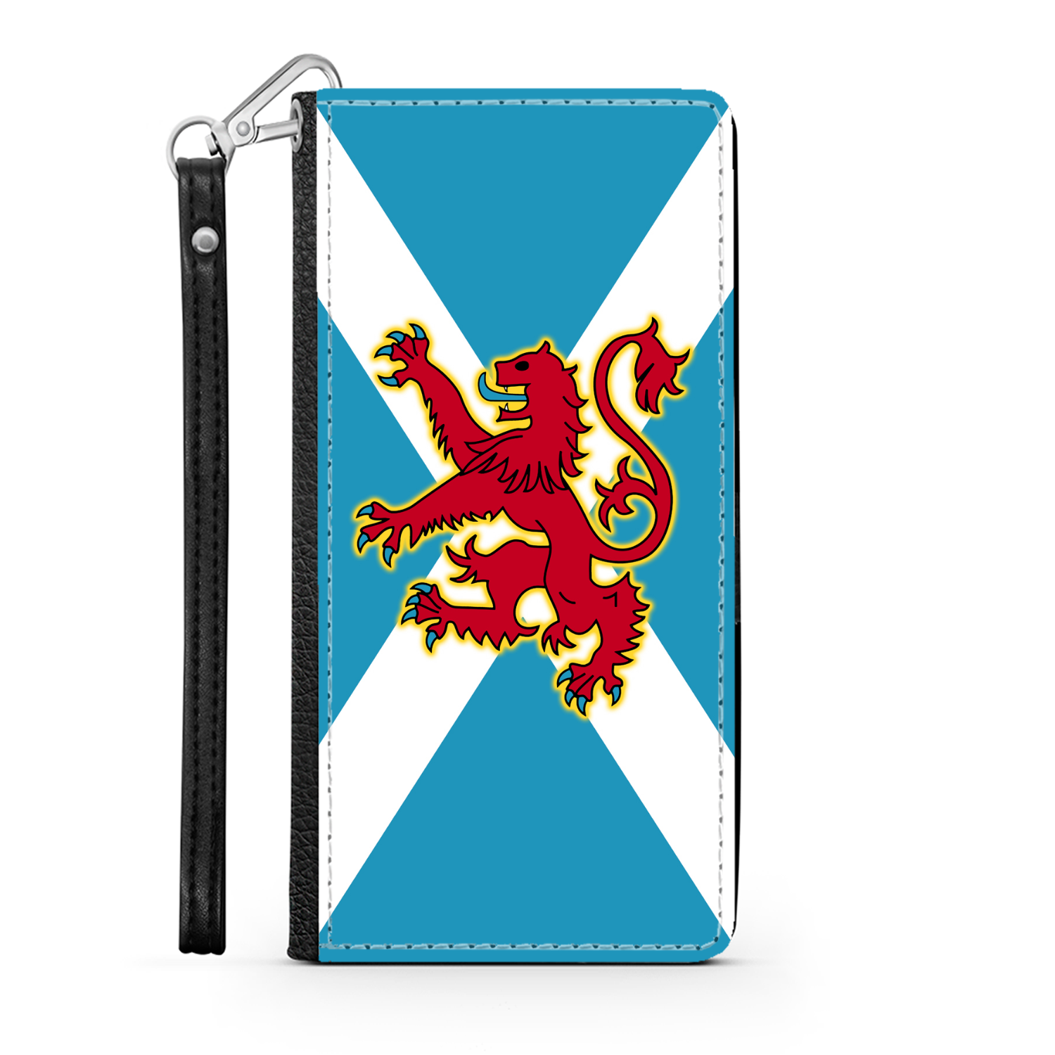 Ancient Azure Scottish Saltire & Lion Rampant ~ Wallet Phone Case