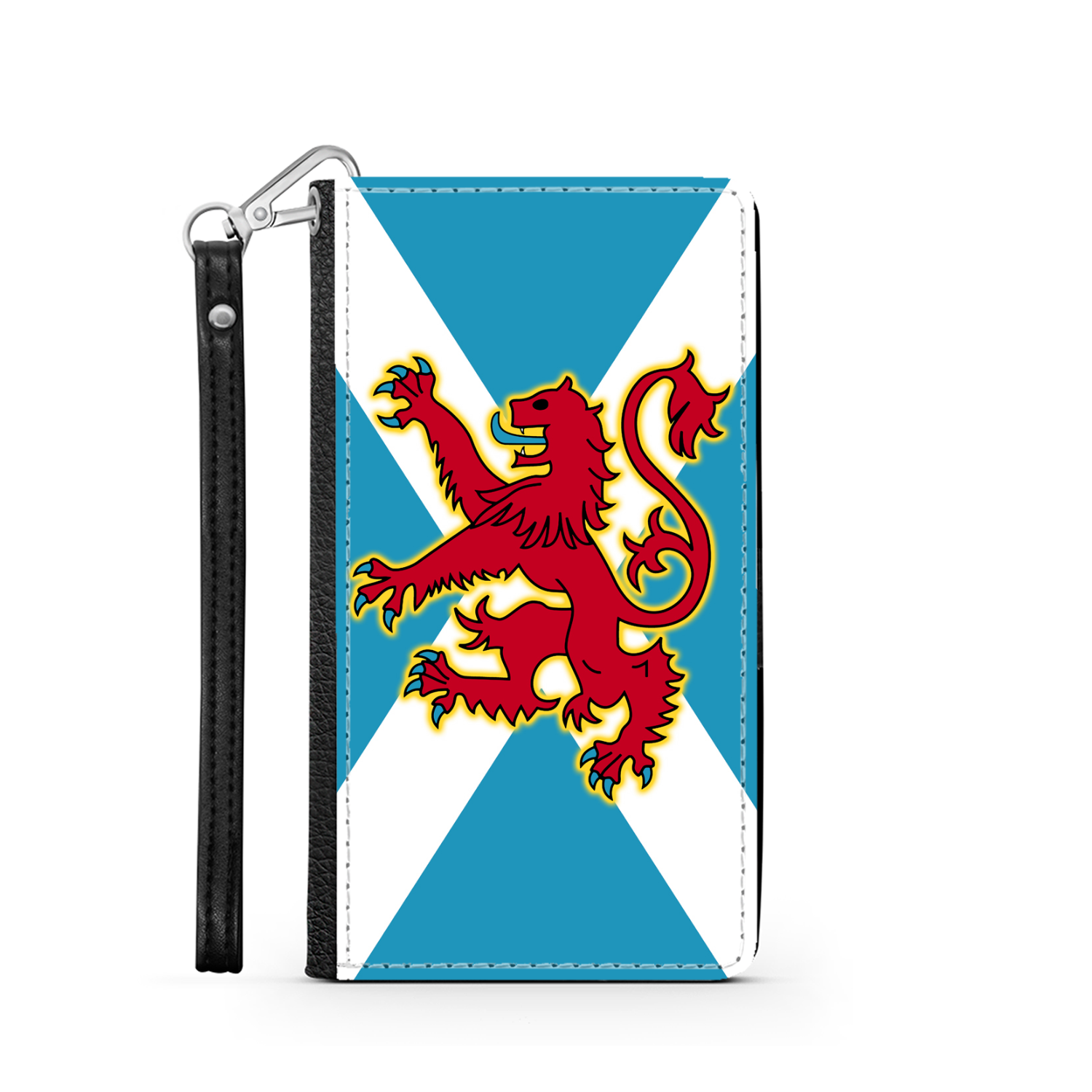 Ancient Azure Scottish Saltire & Lion Rampant ~ Wallet Phone Case
