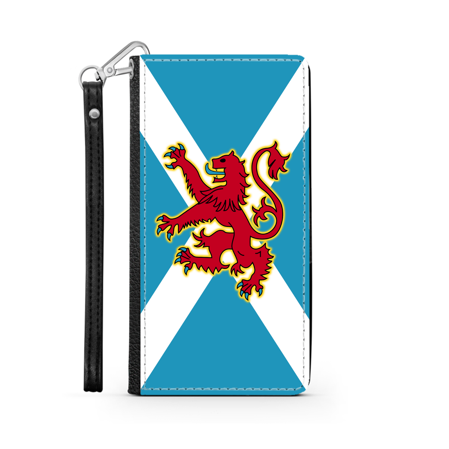 Ancient Azure Scottish Saltire & Lion Rampant ~ Wallet Phone Case