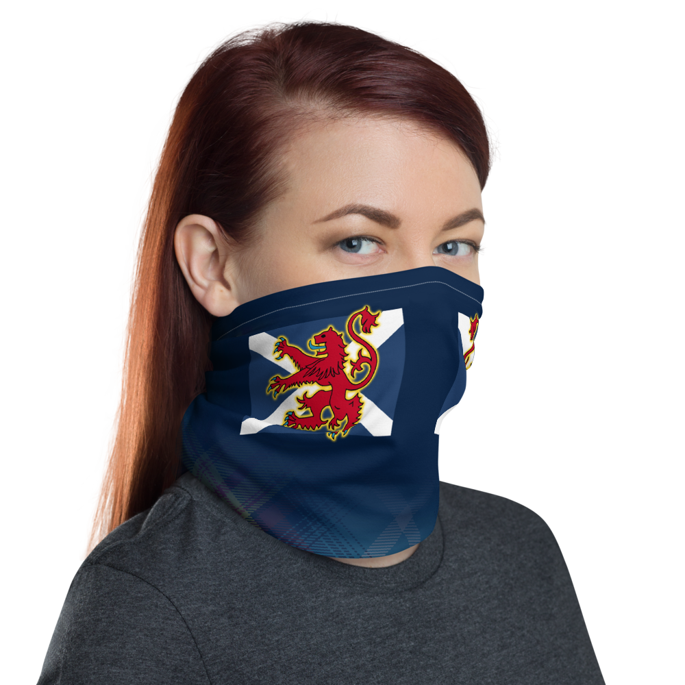 Lion Rampant and old Navy Saltire Declaration of Scottish Independence tartan Neck Gaiter 5
