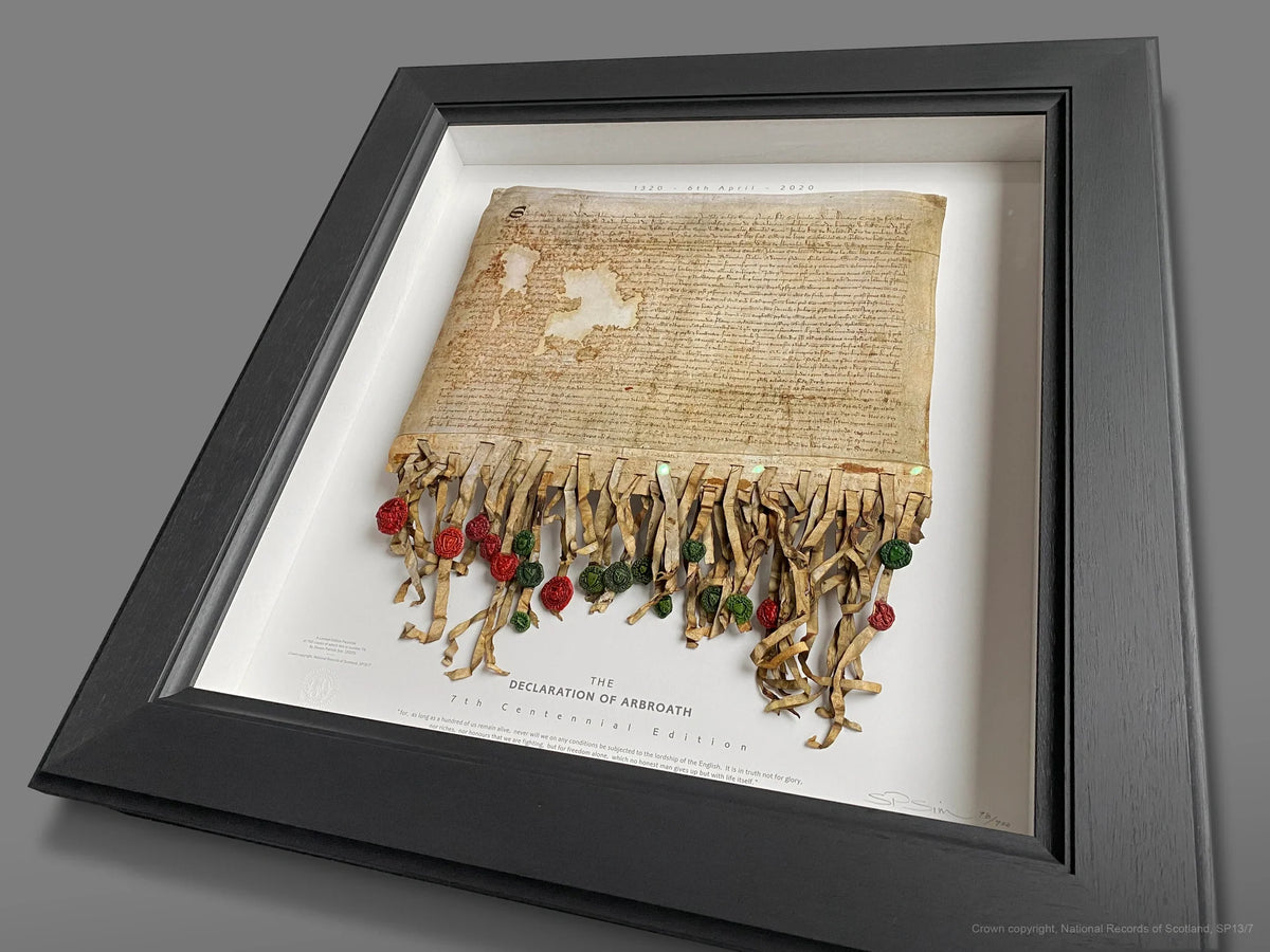 The Declaration of Arbroath Fine Art 3D Facsimile - in grey.