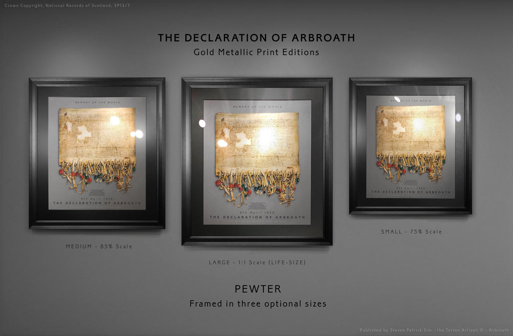 The Declaration of Arbroath GOLD METALLIC EDITIONS - PEWTER