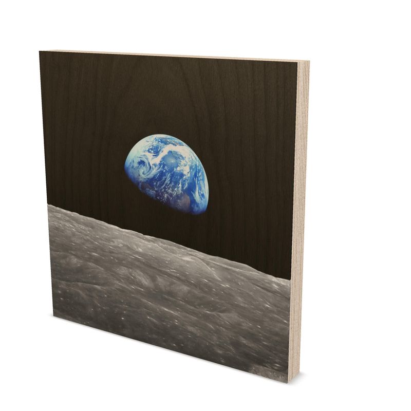 Earthrise Iconic Photo - Wood Print
