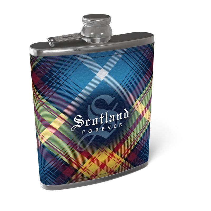 Scotland Forever - the Declaration 1320 - Leather Wrapped 6oz Stainles