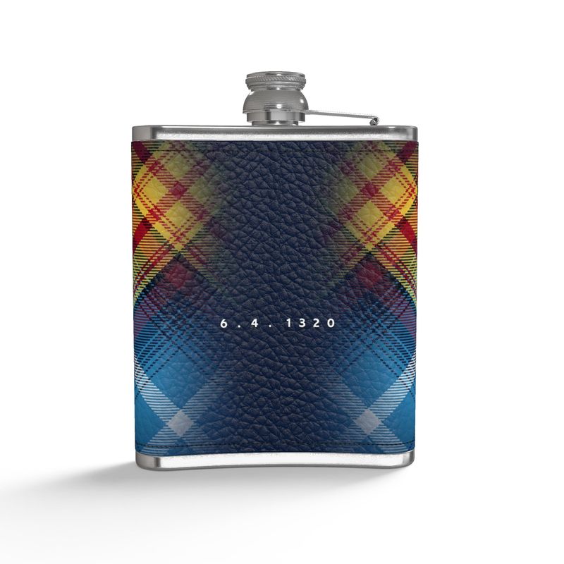Scotland Forever - the Declaration 1320 - Leather Wrapped 6oz Stainles