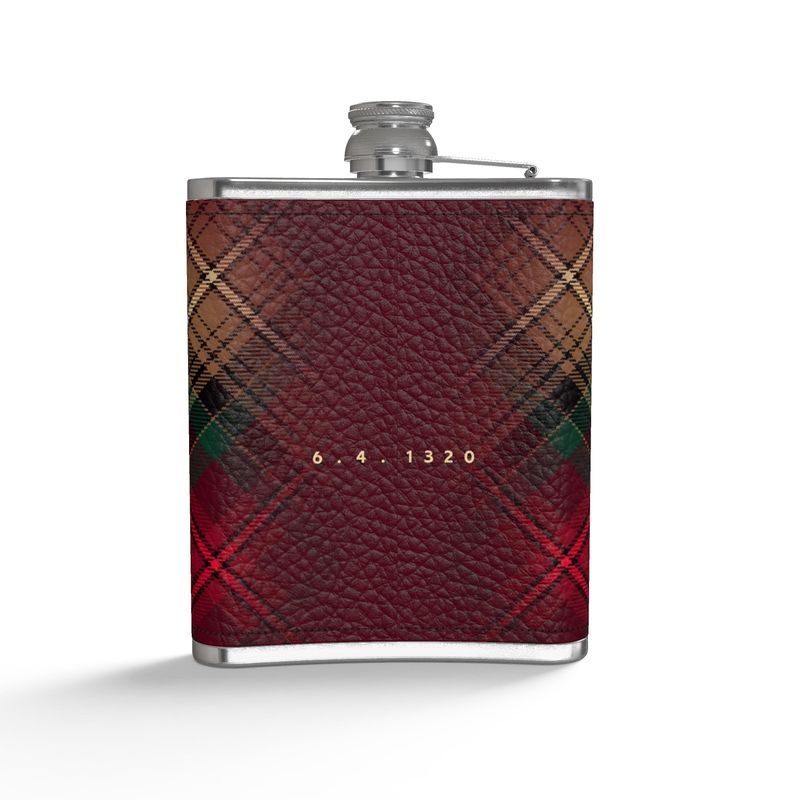 Scotland Forever - 7th Centennial - Leather Wrapped 6oz Stainless Stee