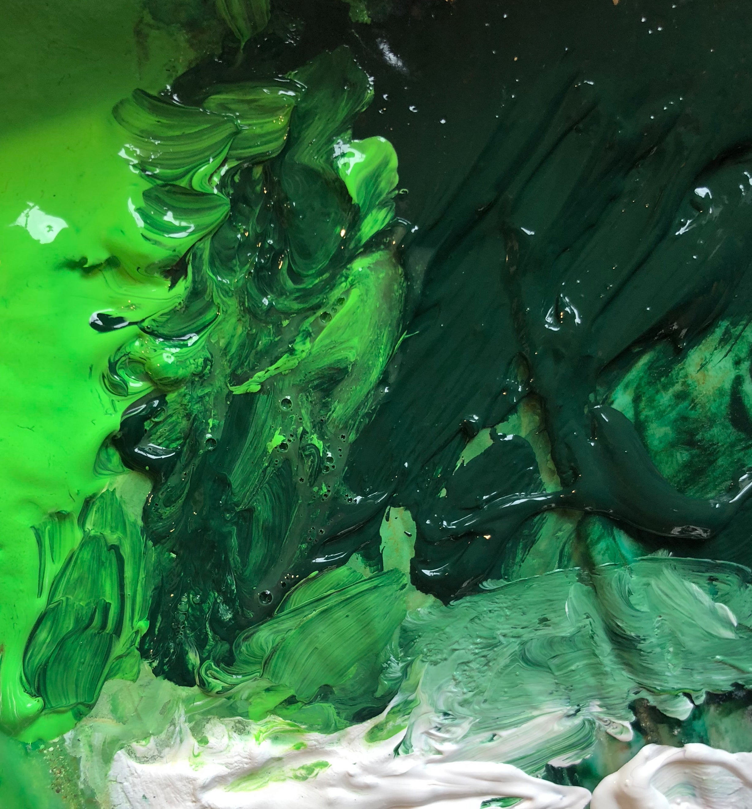 Green colour artwork study connected with the Declaration of Arbroath Fine-Art 3D Facsimile seal palette, useful as a supporting timeline or process image.