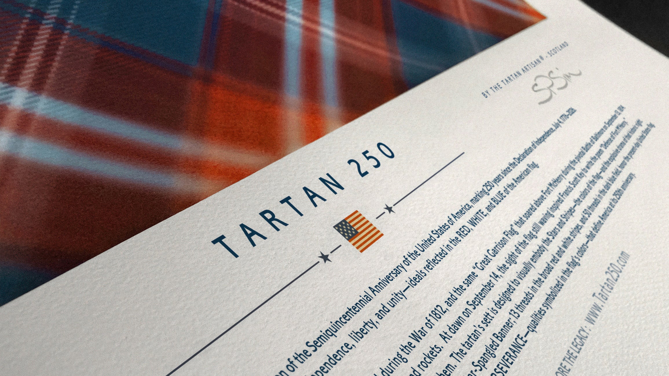 The America 250 Tartan Limited Edition Fine Art Print, is now available in two edition sizes, framed and unframed.