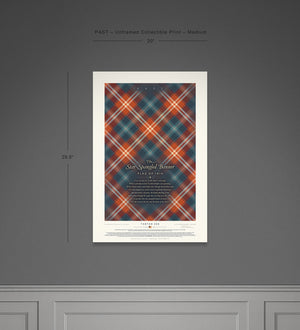 Close-up detail of Star-Spangled Banner Tartan250 PAST medium unframed print
