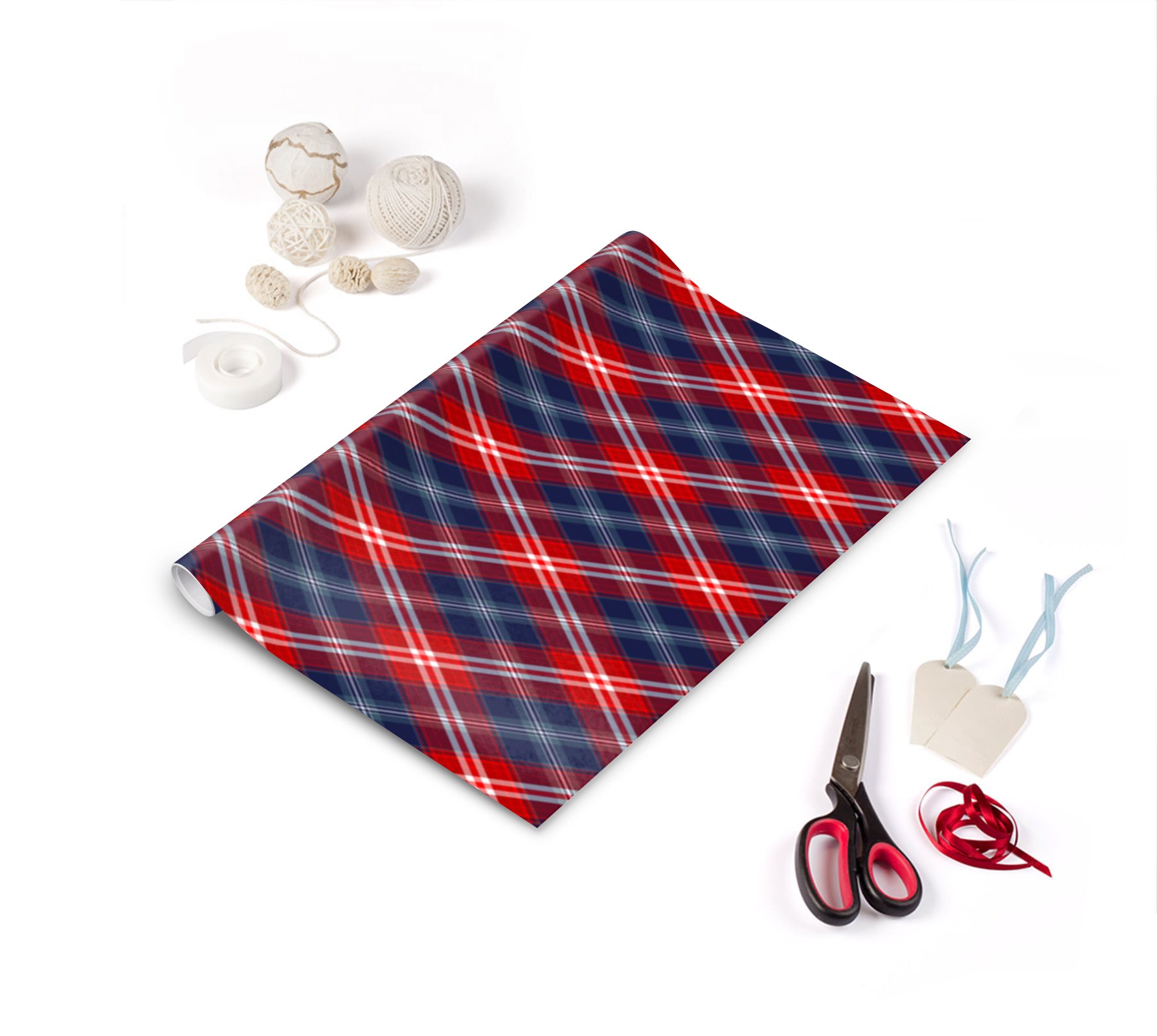 Designer wrapping paper exclusive to the Tartan Artisan ®. Featuring the Star-Spangled Banner ® Tartan, created in 2021 to celebrate the Stars & Stripes of the United Stated of America