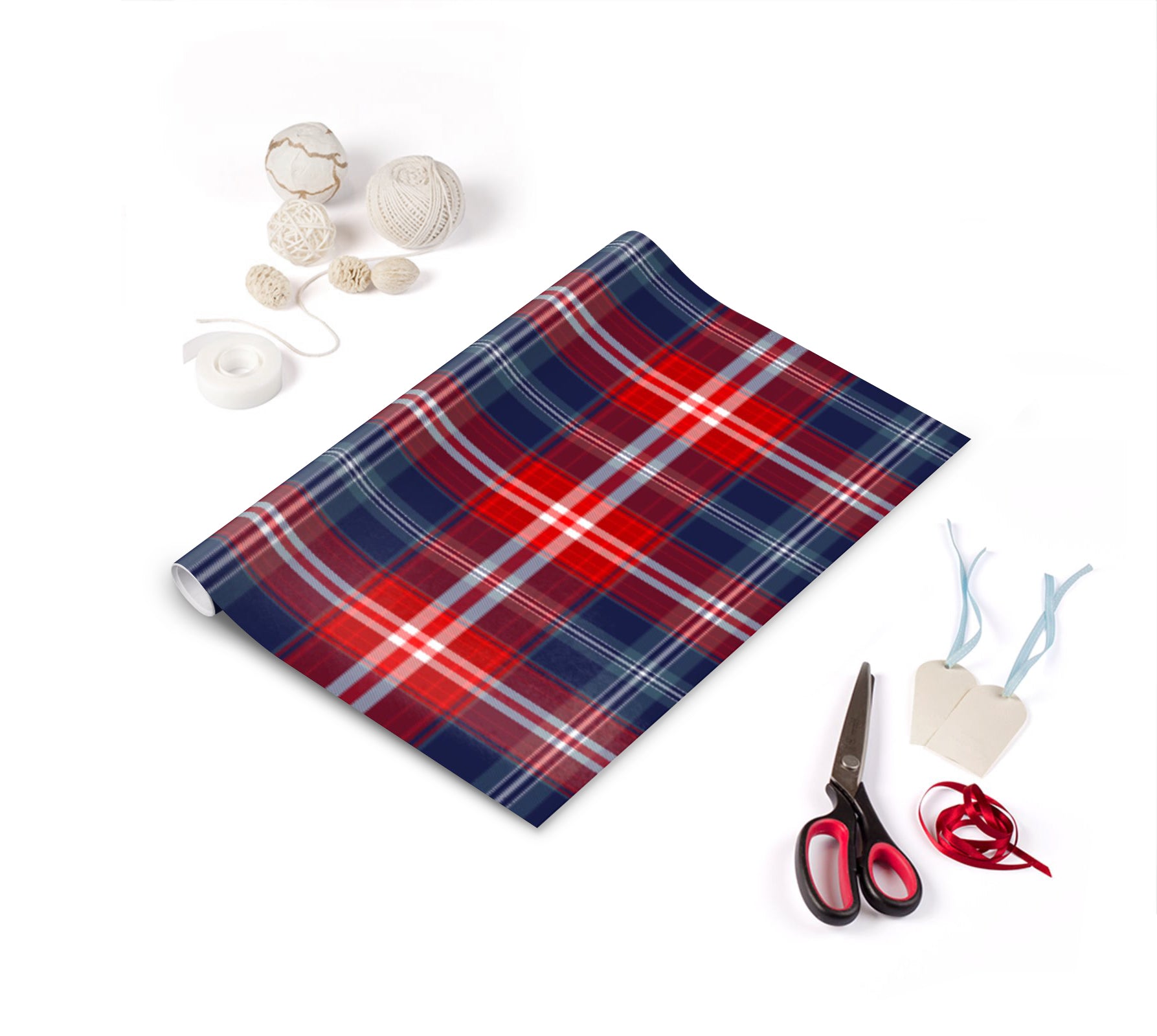Designer wrapping paper exclusive to the Tartan Artisan ®. Featuring the Star-Spangled Banner ® Tartan, created in 2021 to celebrate the Stars & Stripes of the United Stated of America