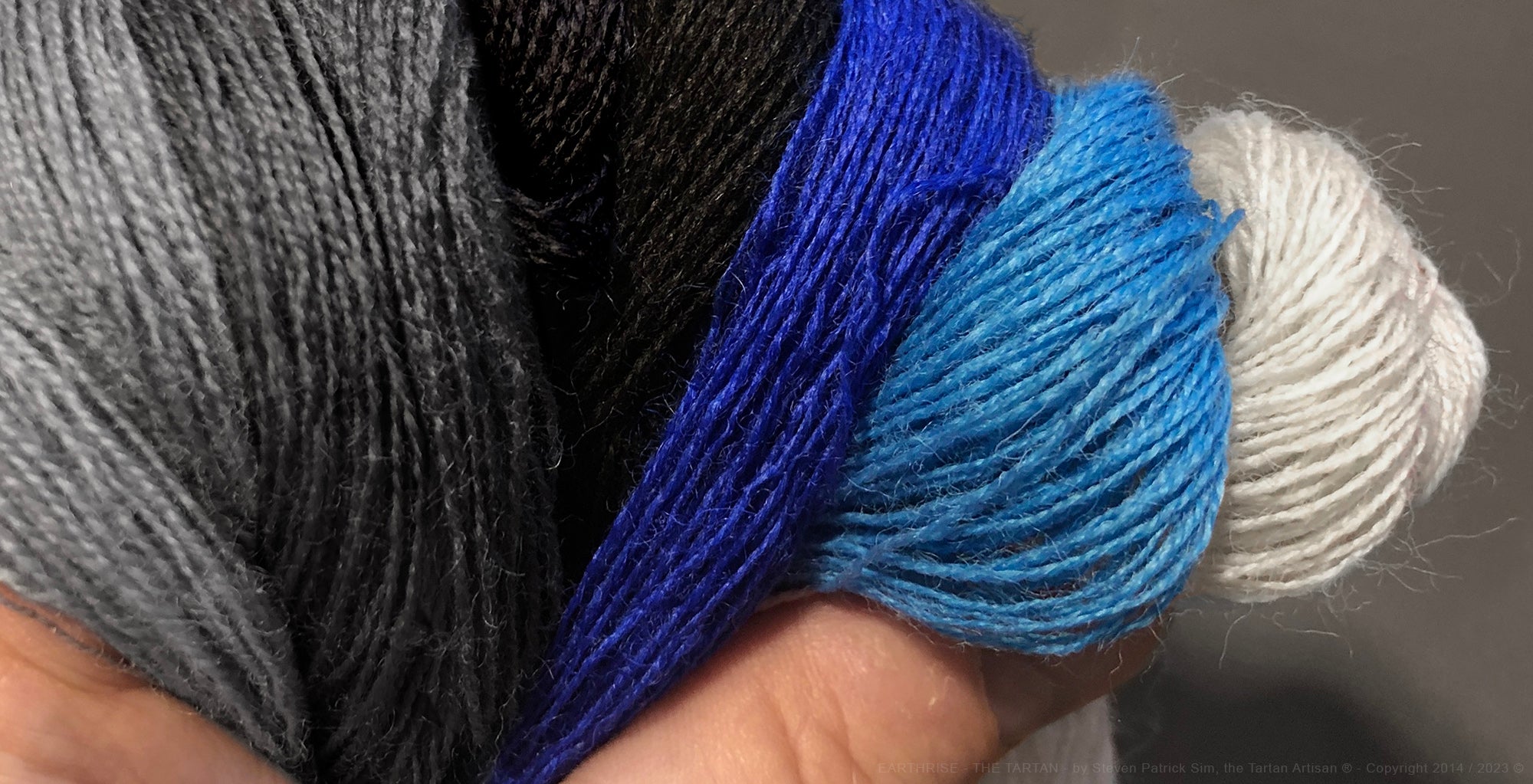 The Earthrise tartan yarns - 6 colours