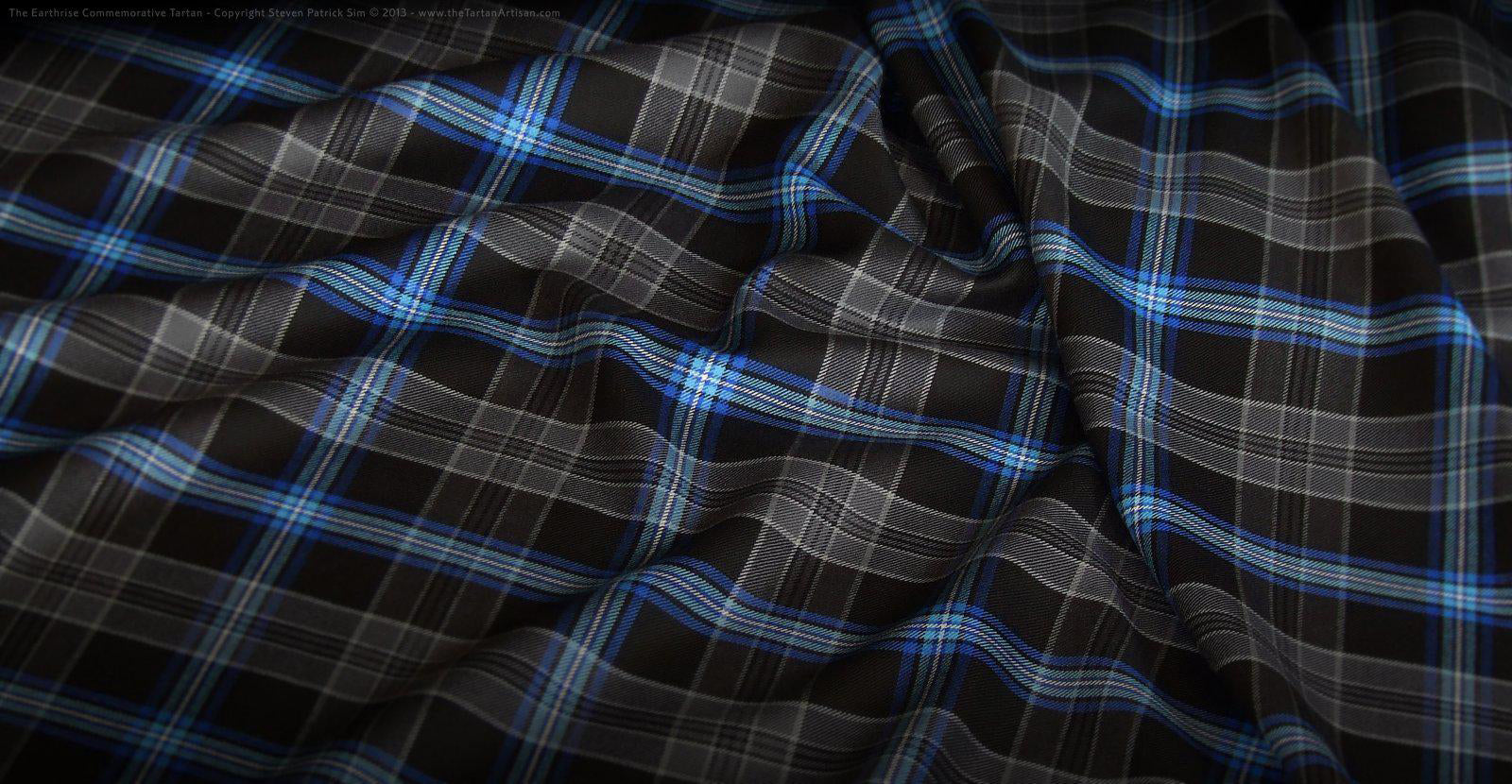 The Earthrise Tartan exclusively woven by the Tartan Artisan, Scotland