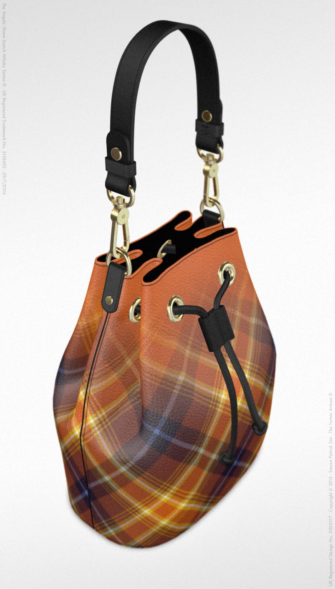 The Angels' Share - Custom Made Leather Bucket Bag - Whisky Amber