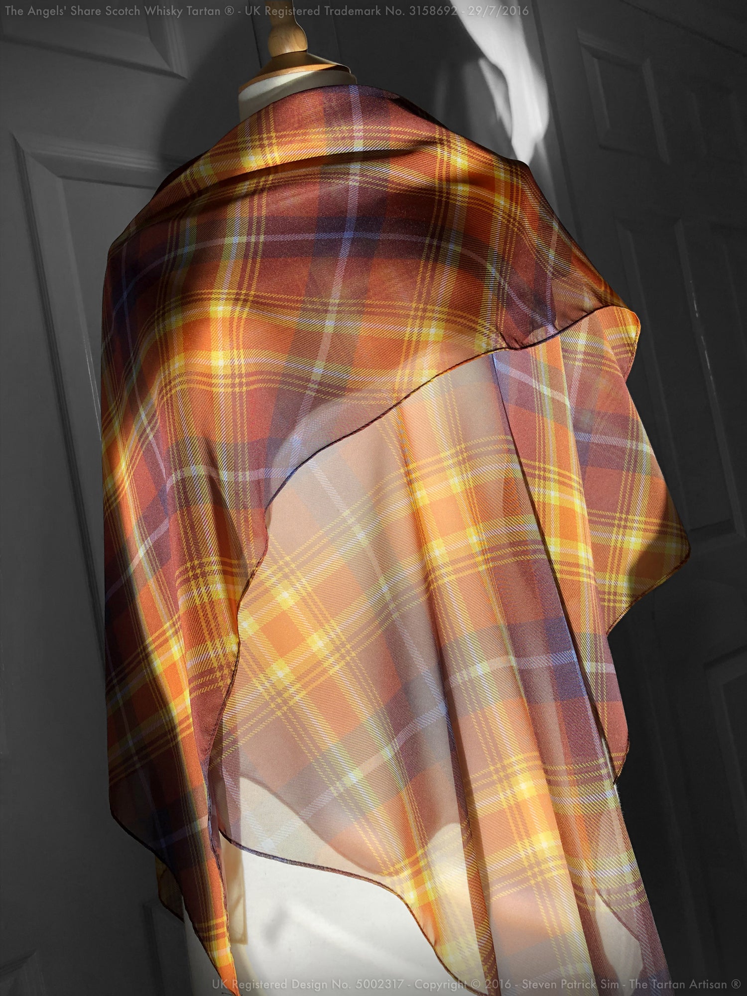 The Angels' Share Scotch Whisky Tartan® Paris Chiffon Scarf - by Steven Patrick Sim