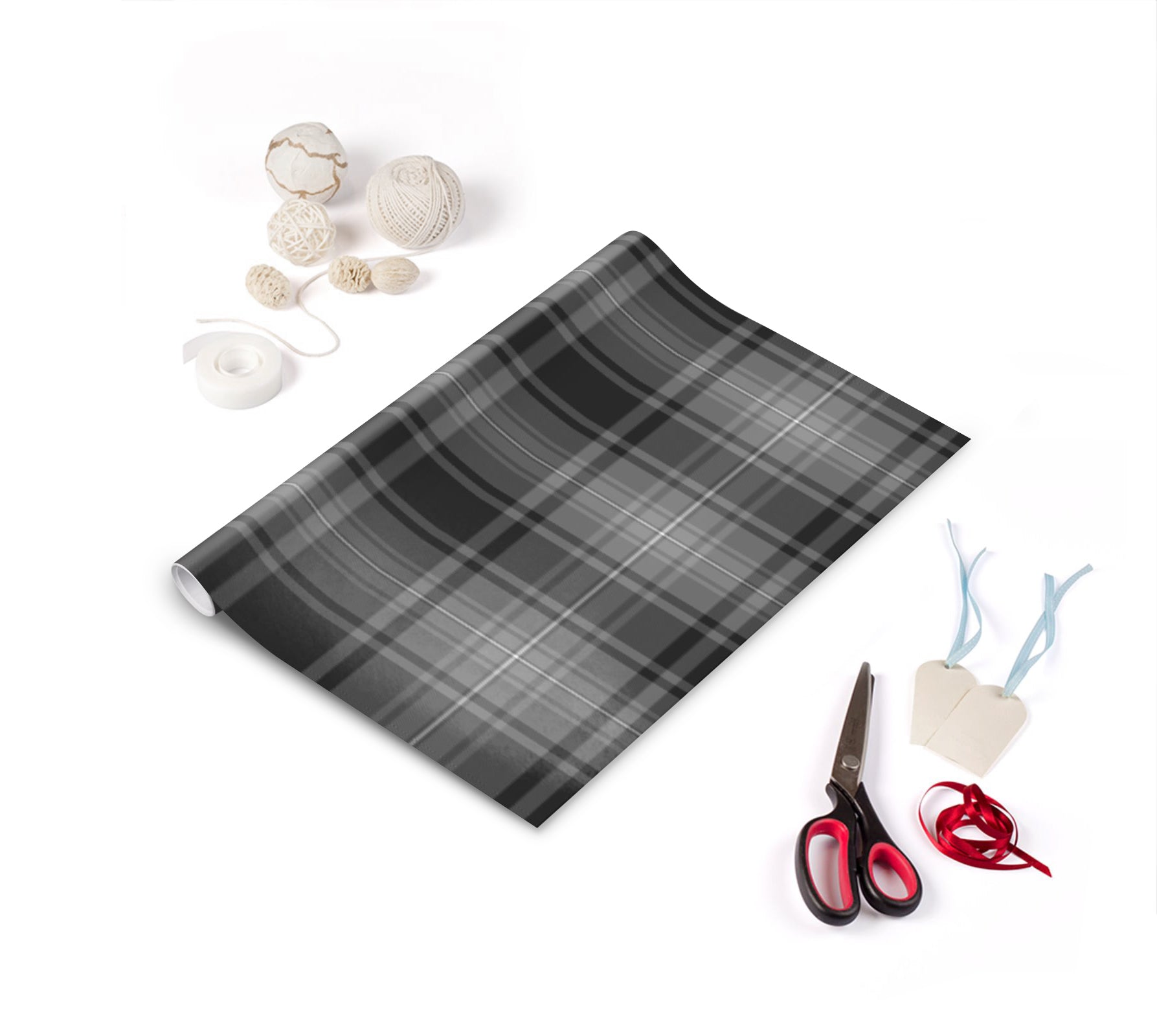 Designer wrapping paper exclusive to the Tartan Artisan ®. Featuring the Titanium™ Tartan, created in 2013 to acknowledge Scotland's world class reputation for innovation, research and development in science, engineering and technology
