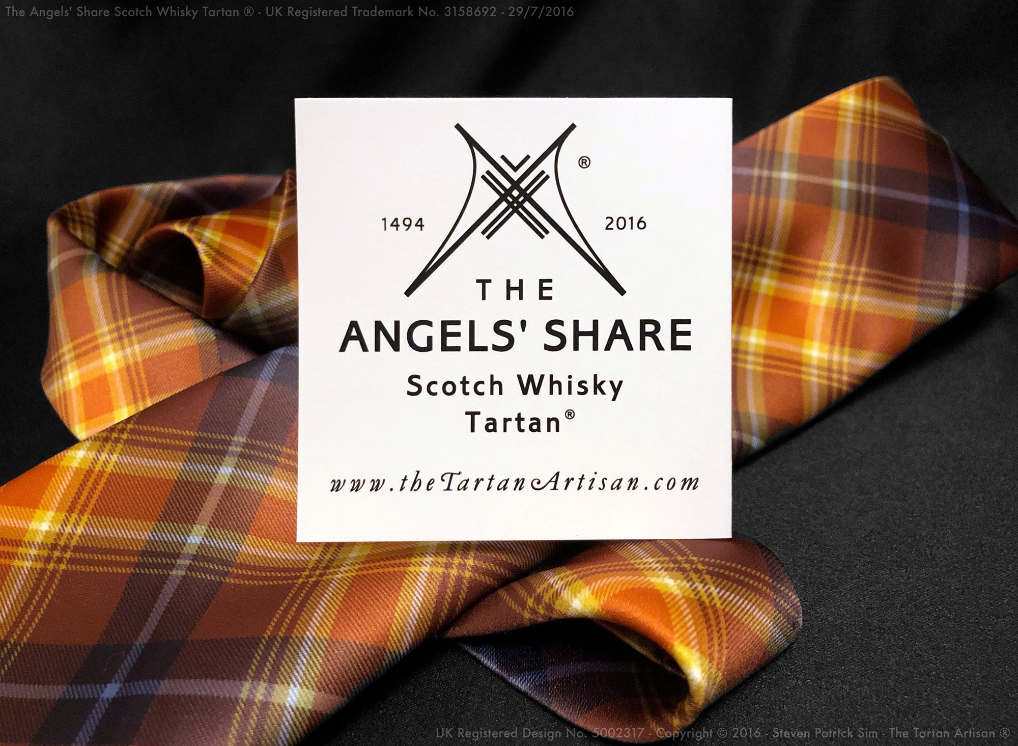 The Angels' Share Scotch Whisky Tartan Gents Neck Tie made in Scotland - registered Trademark