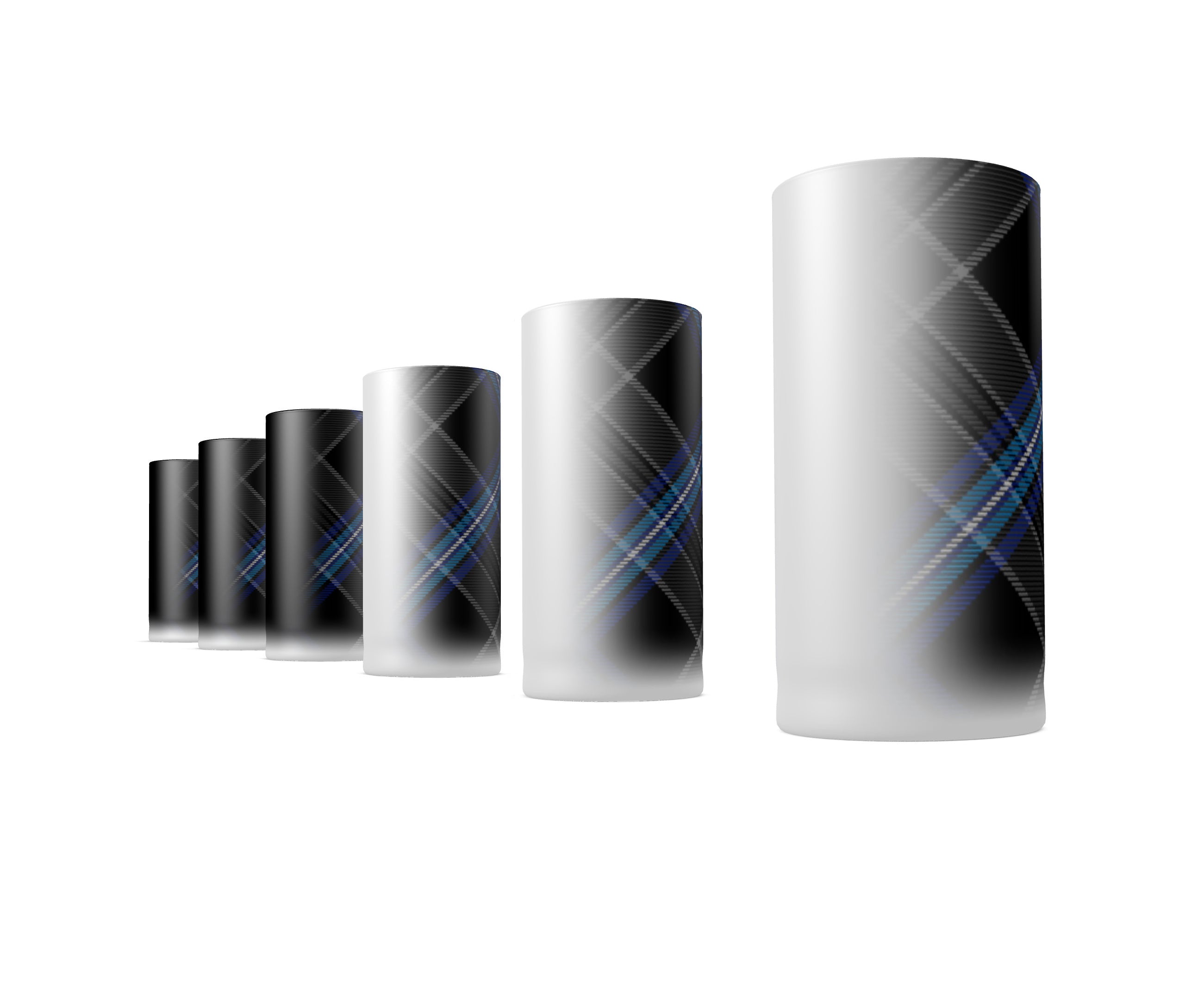 2 - Earthrise 2.0 Tartan Tequila Shot Glass Shooter-Style x6 dark & light